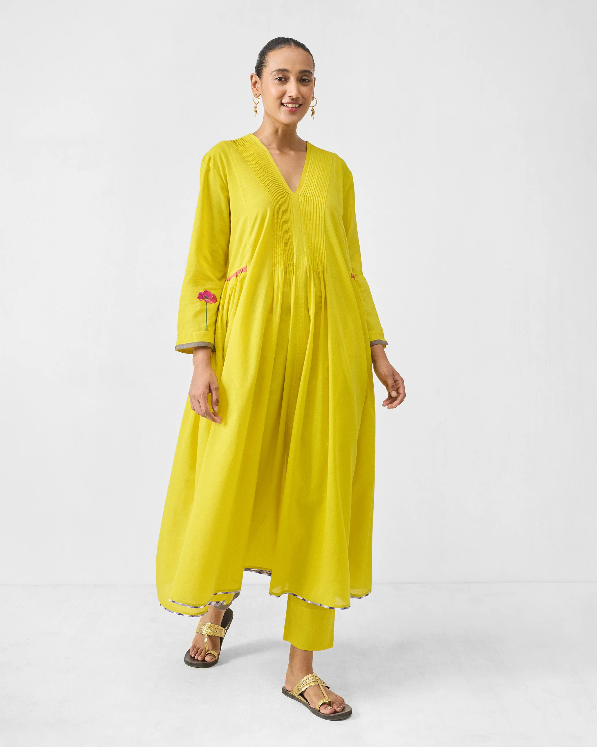 Pintuck Kurta - Chartreuse - Image 8
