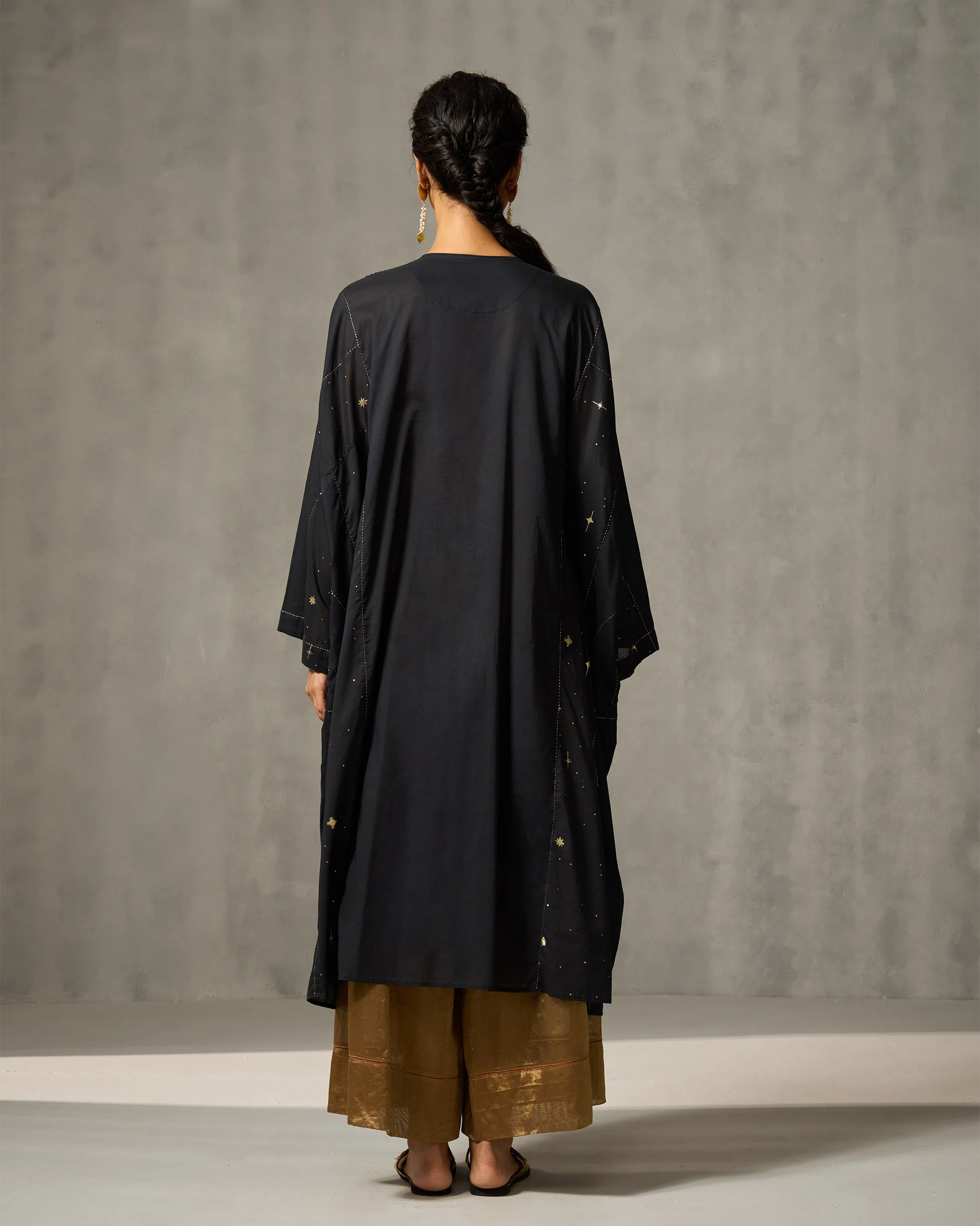 Pintuck Pheran - Black & Gold Print - Image 7