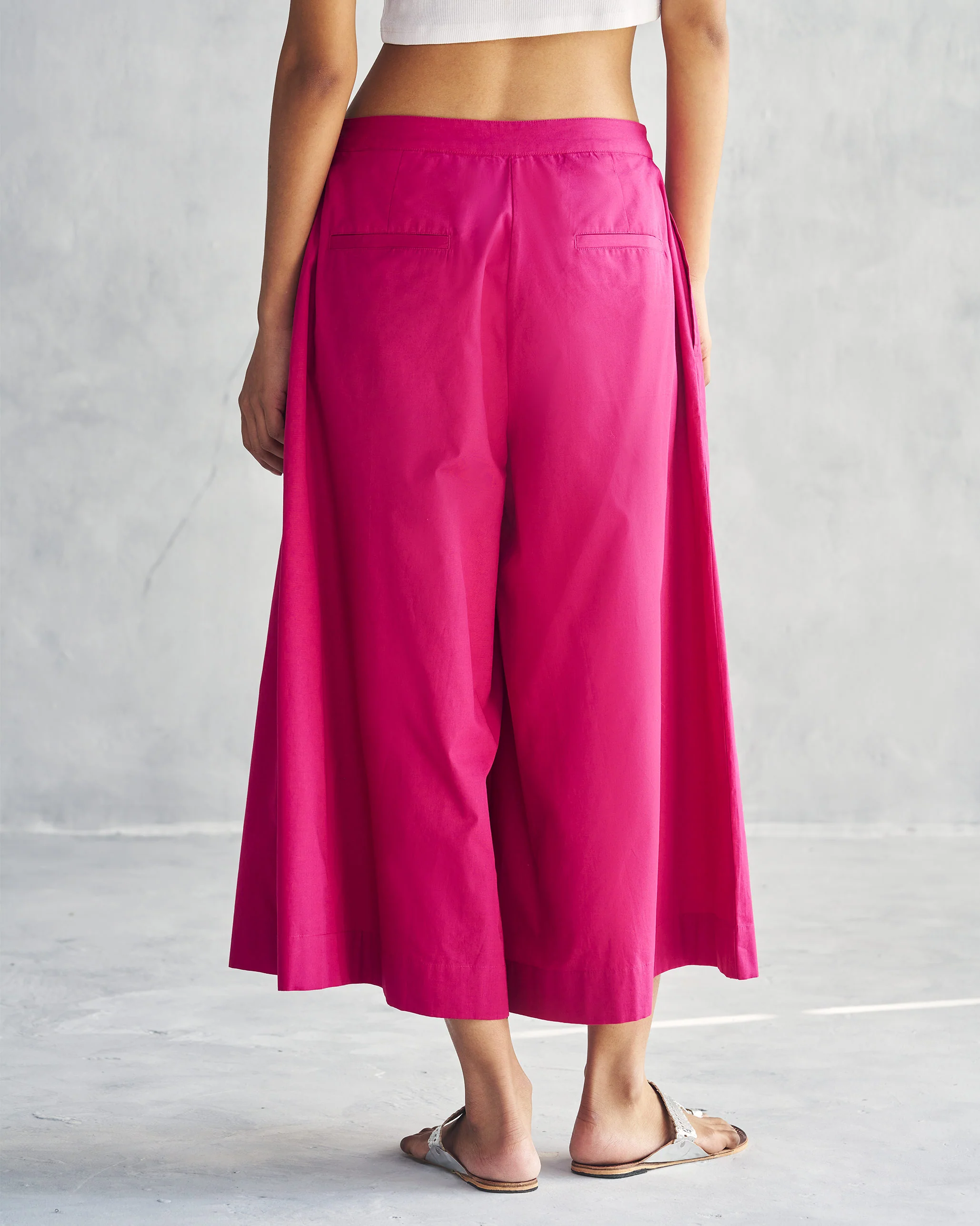 Pleated Flare Culottes - Berry - Image 4