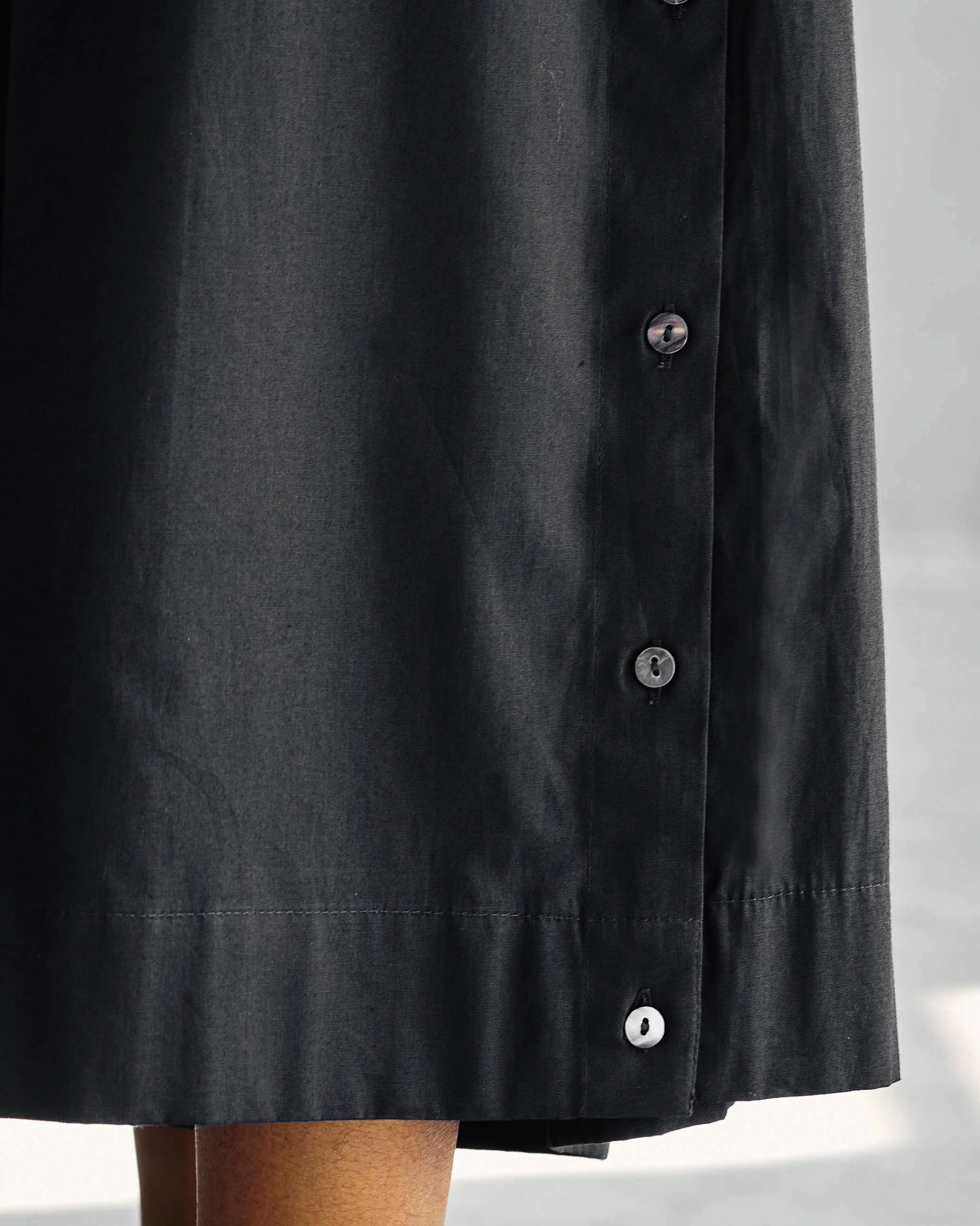 Pleated Flare Culottes - Black - Image 2