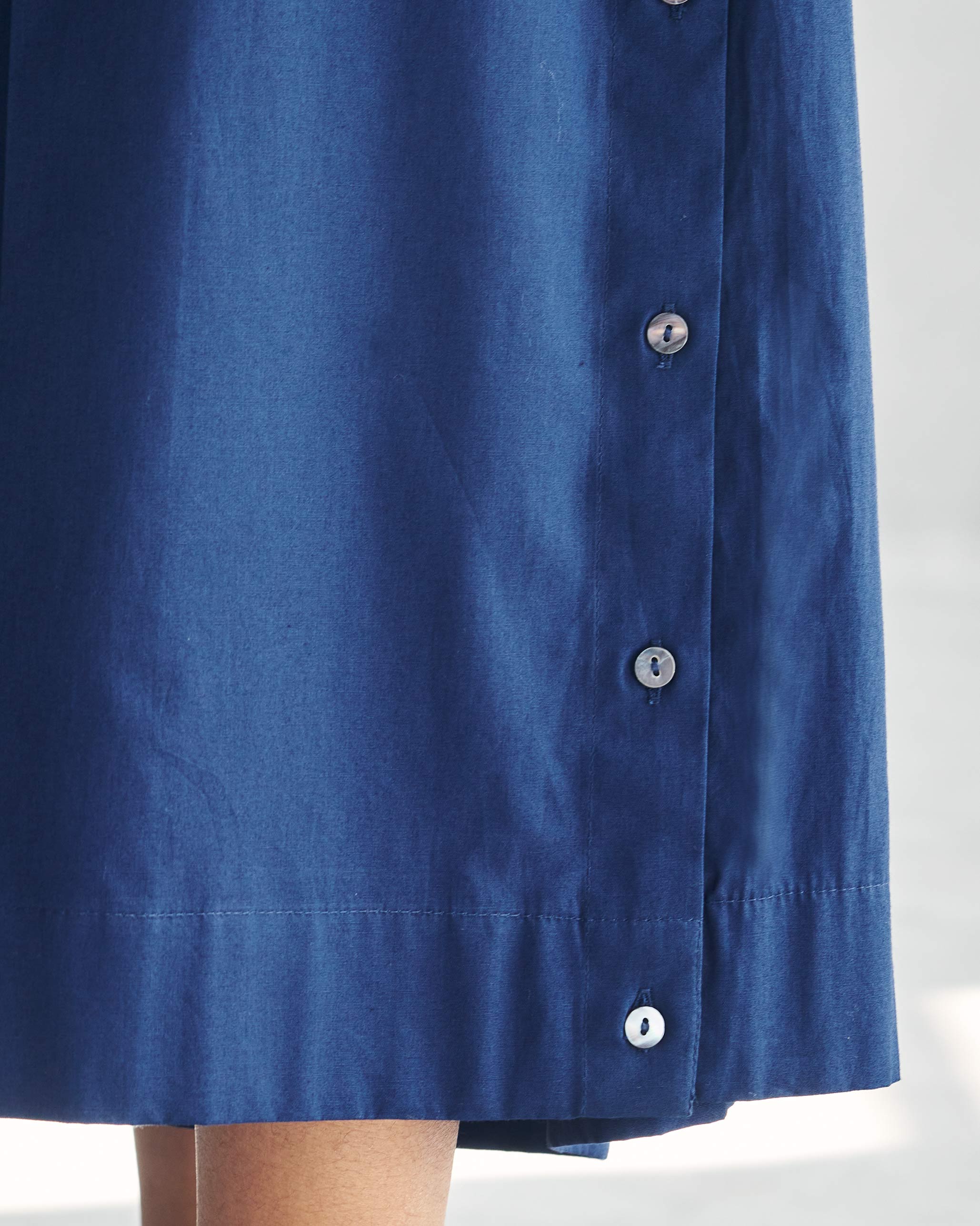 Pleated Flare Culottes - Indigo - Image 2