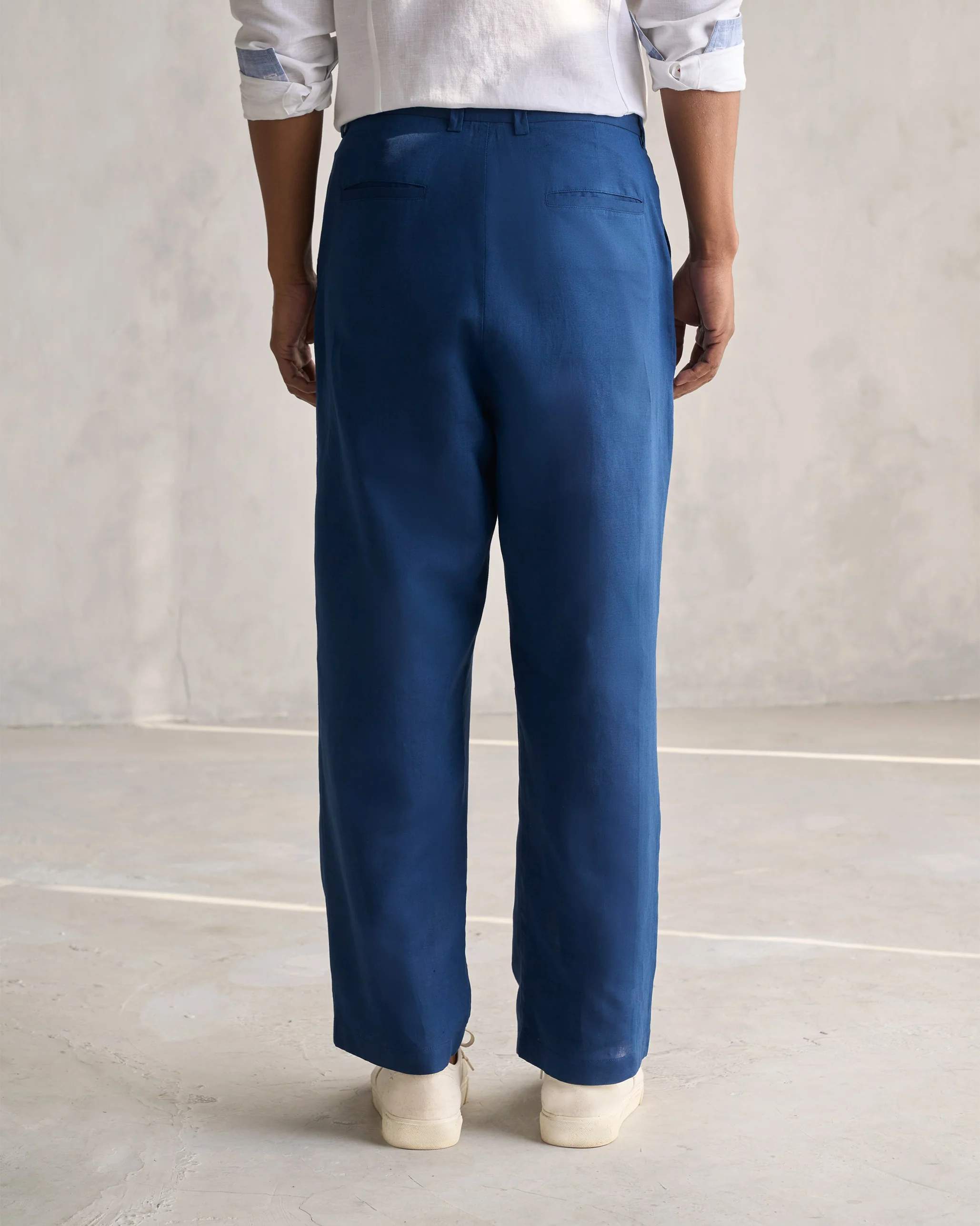 Pleated Pants - Navy - Image 3