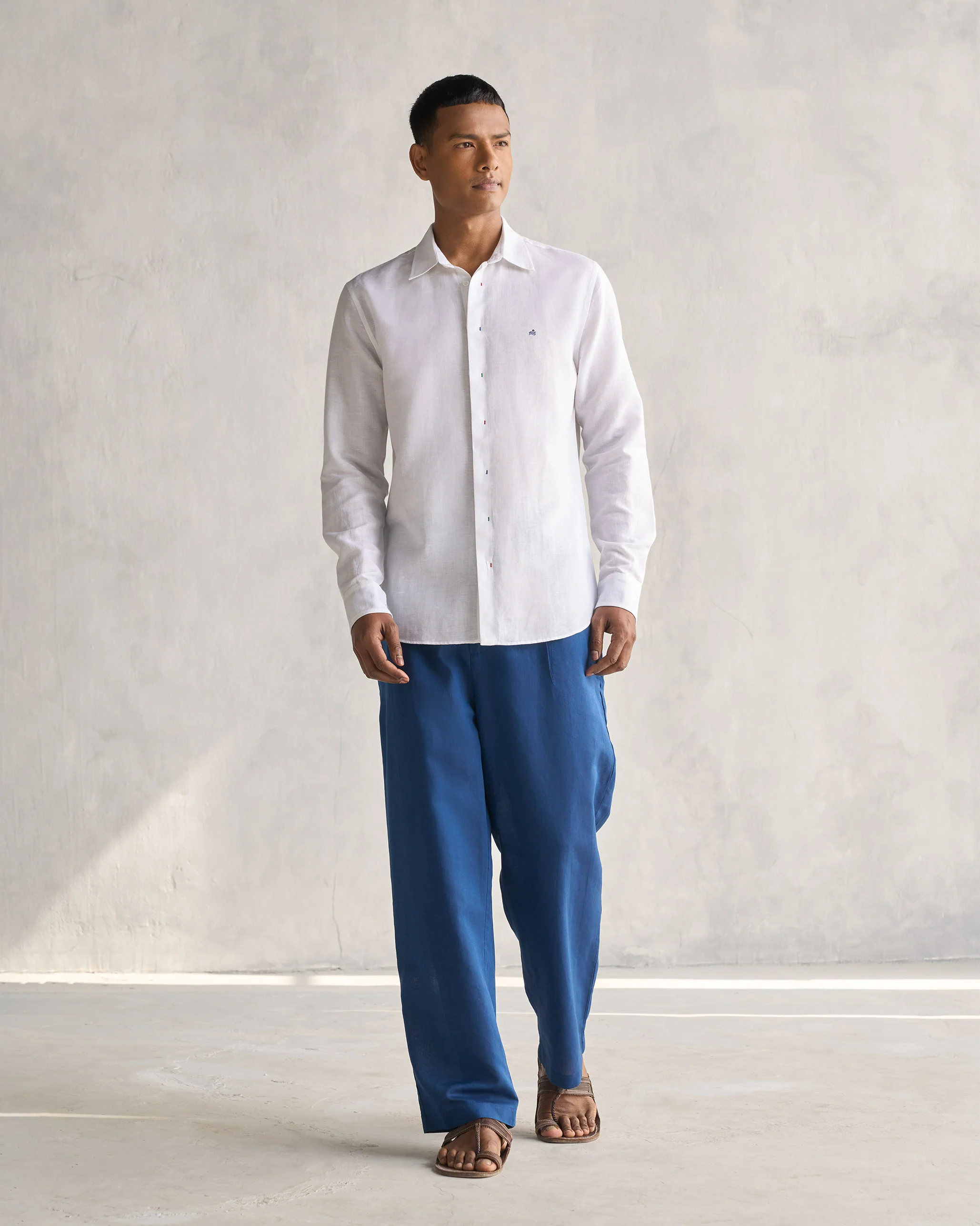 Pleated Pants - Navy - Image 4