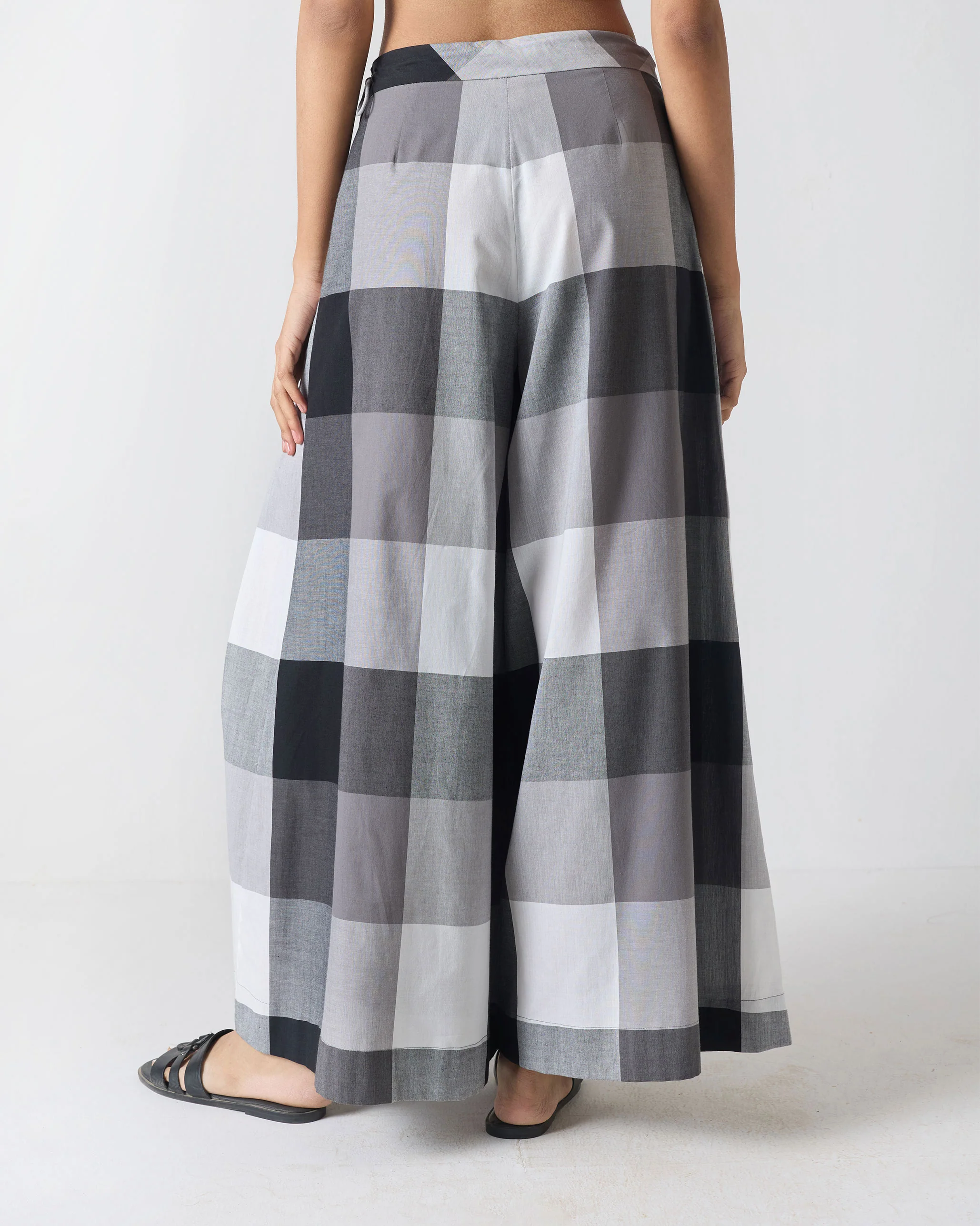 Pleated Trousers - Black & White Checks - Image 4