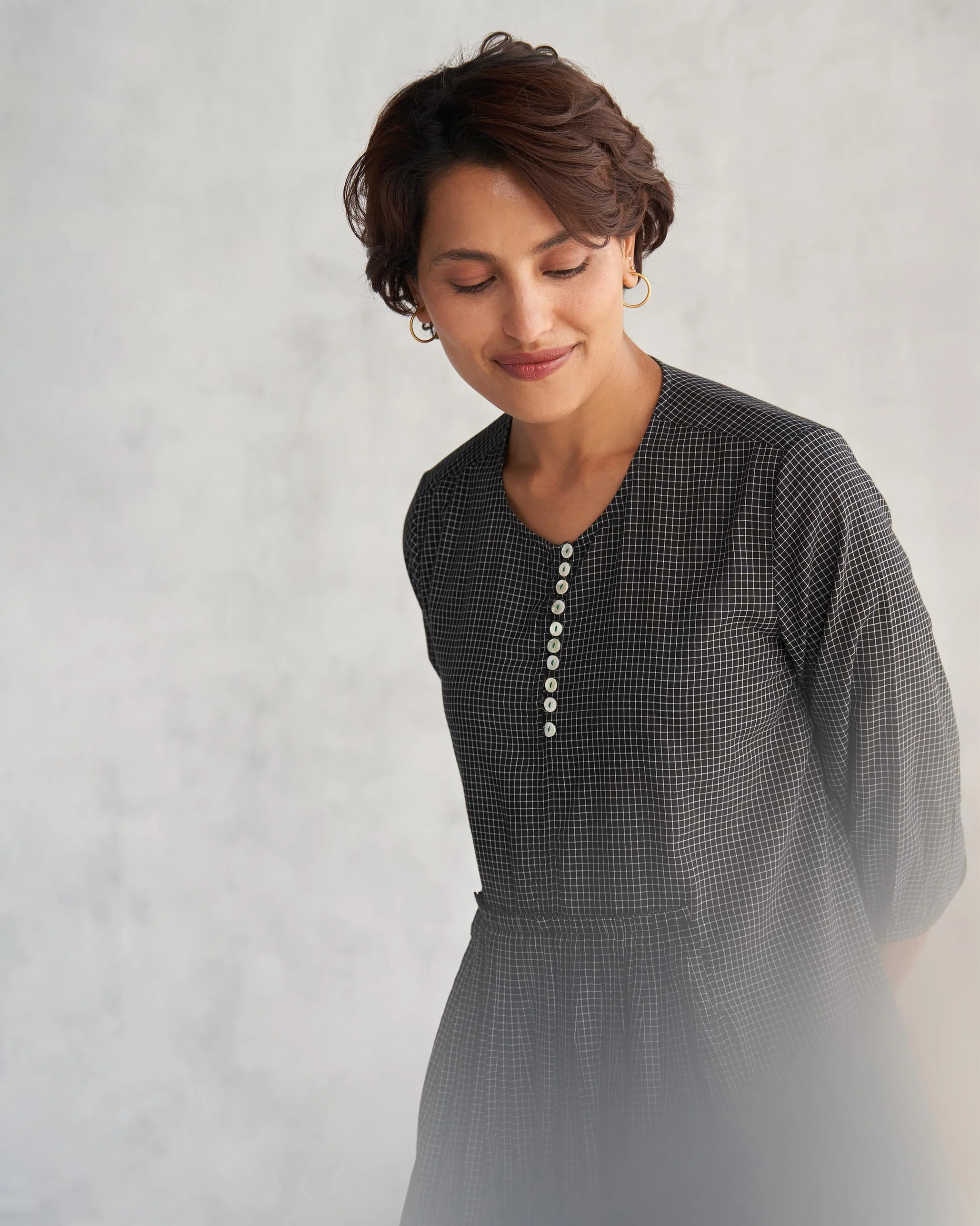 Pleated Waist Kurta - Black - Image 5