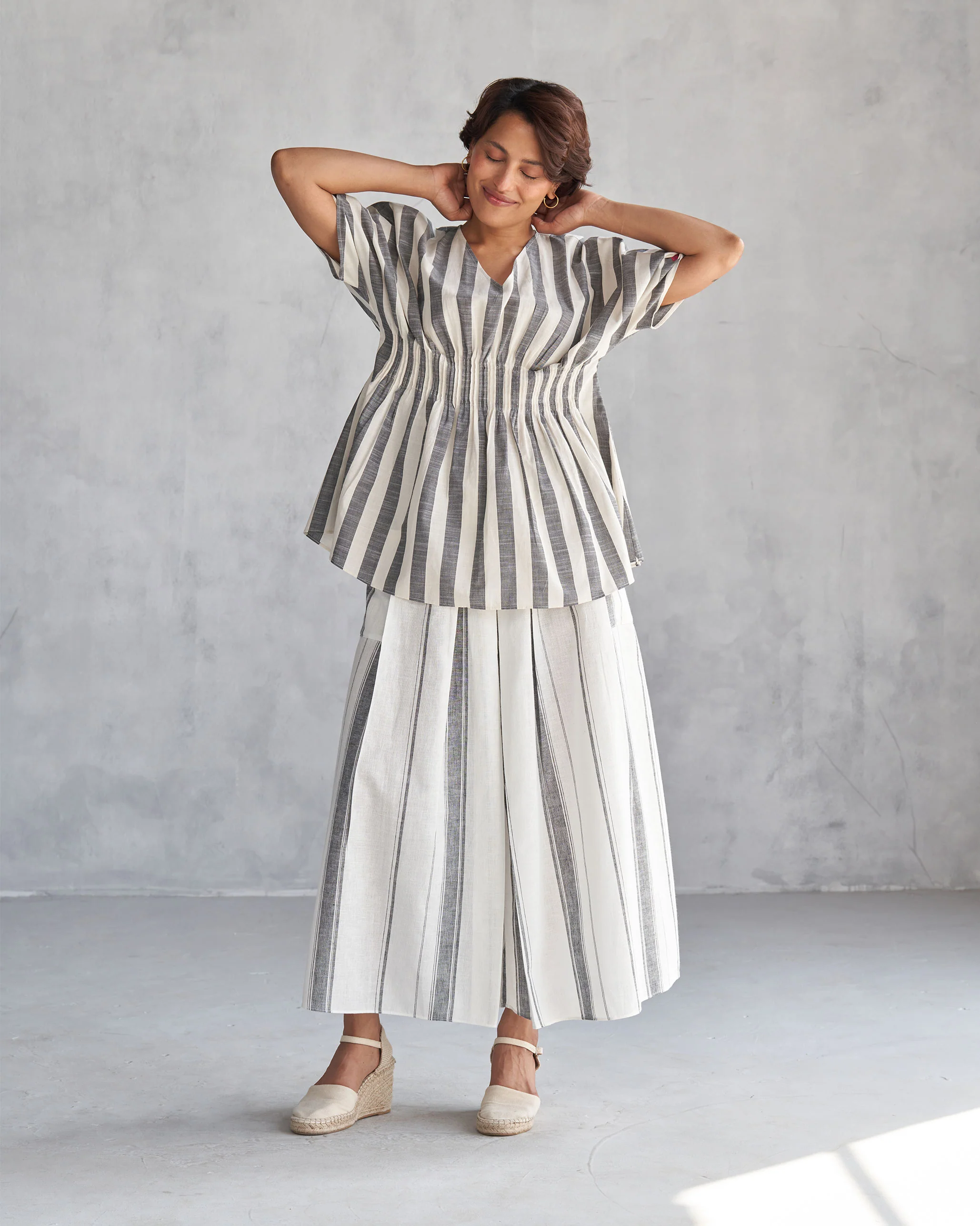 Pocket Skort - Ivory & Grey - Image 5