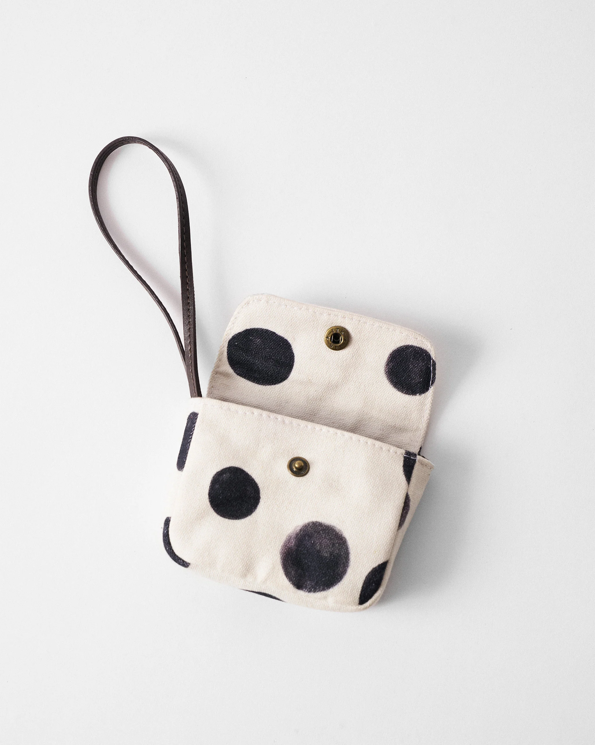 Polka Coin Pouch - Charcoal & Ivory - Image 3