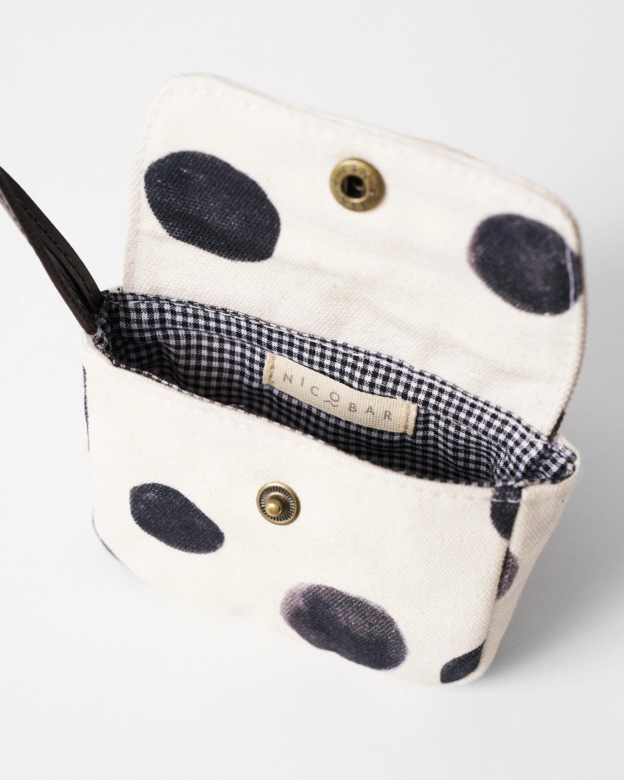 Polka Coin Pouch - Charcoal & Ivory - Image 5