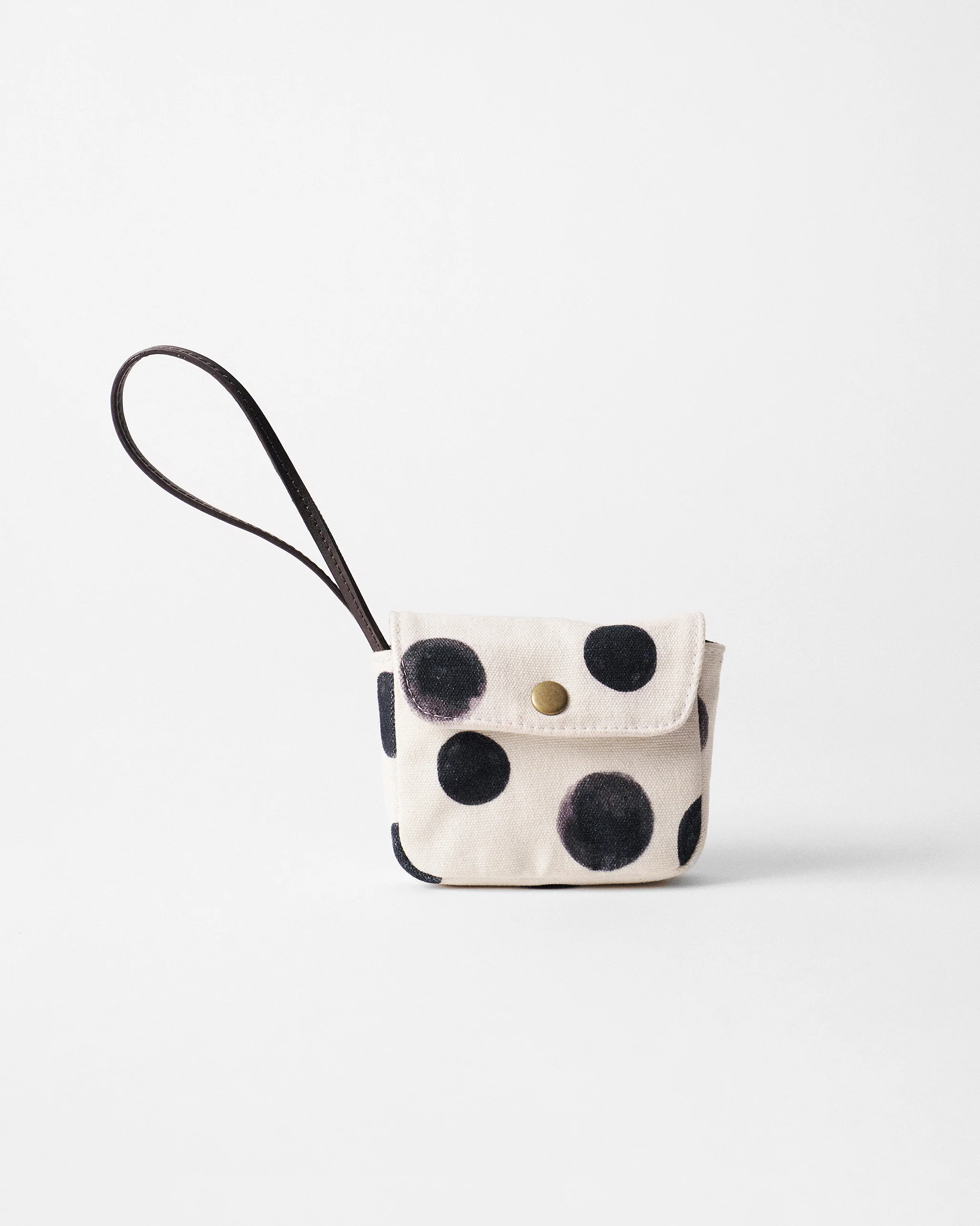 Polka Coin Pouch - Charcoal & Ivory - Image 6