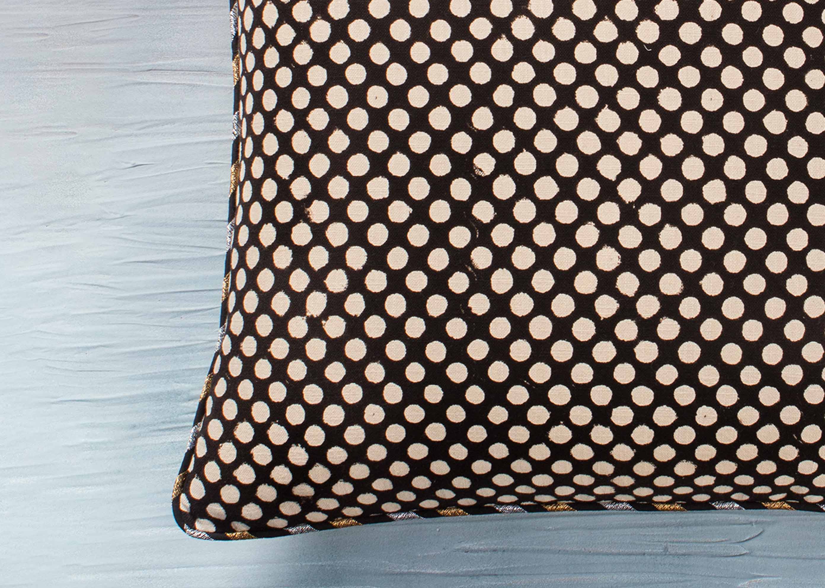 Polka Cushion Cover - Black & White - Image 3