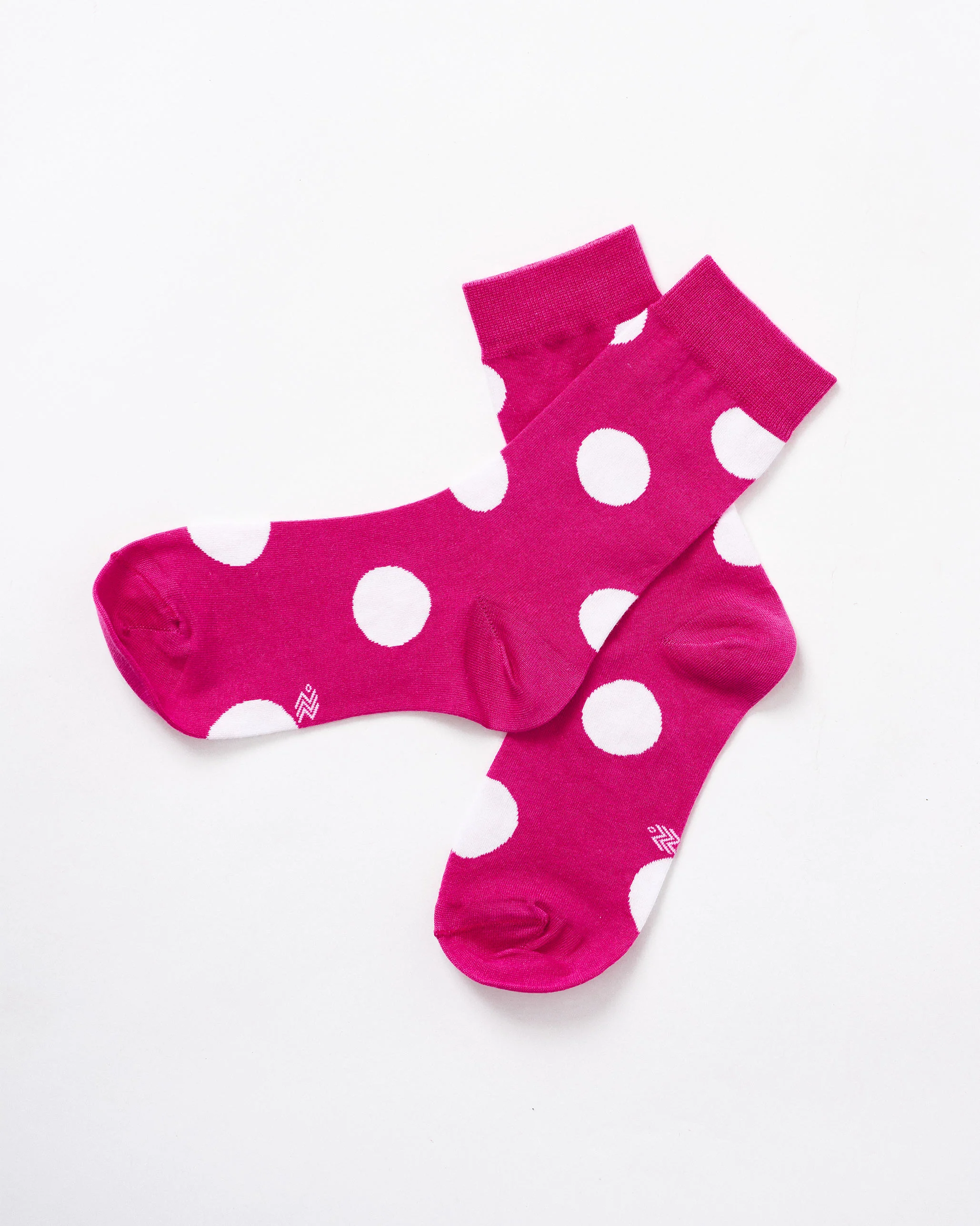 Polka Love Socks - Fuchsia & Oatmeal - Image 3