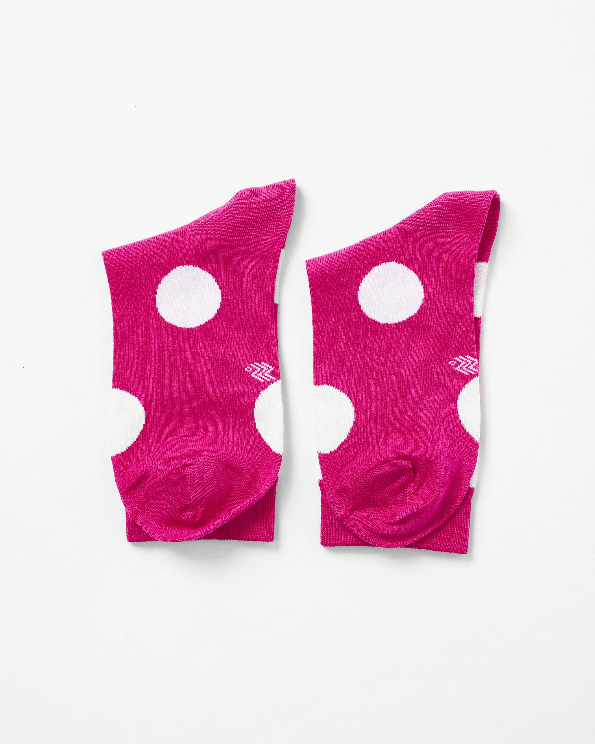 Polka Love Socks - Fuchsia & Oatmeal - Image 4