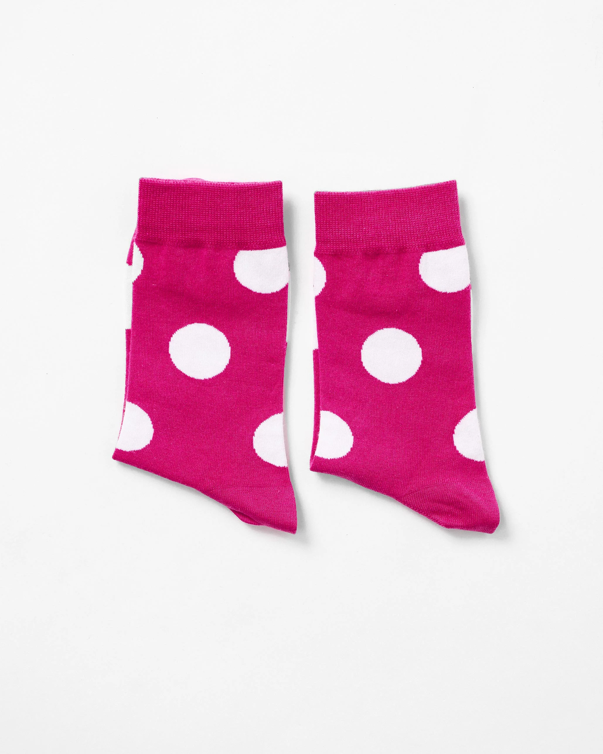 Polka Love Socks - Fuchsia & Oatmeal - Image 5