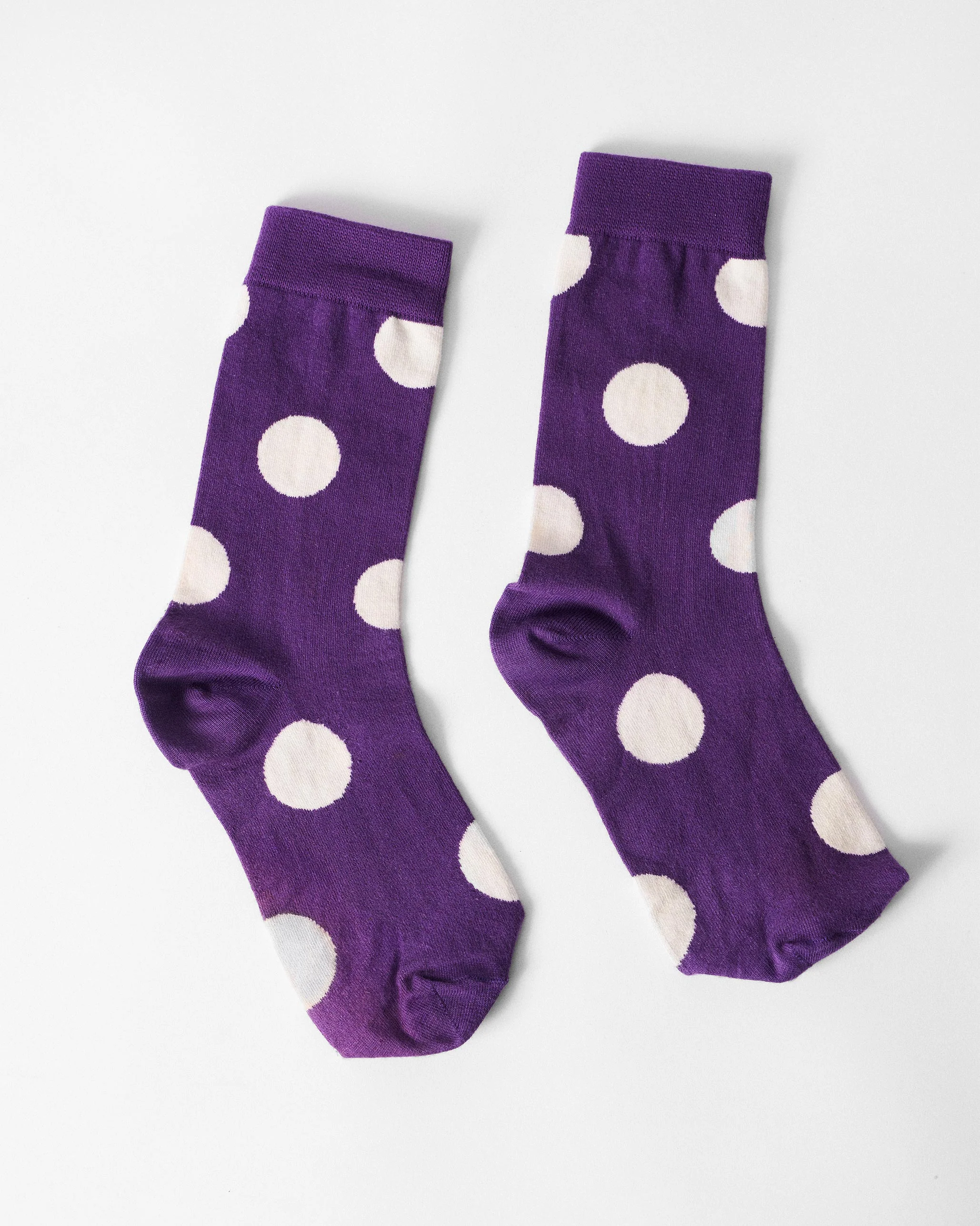Polka Love Socks - Purple & Oatmeal - Image 2