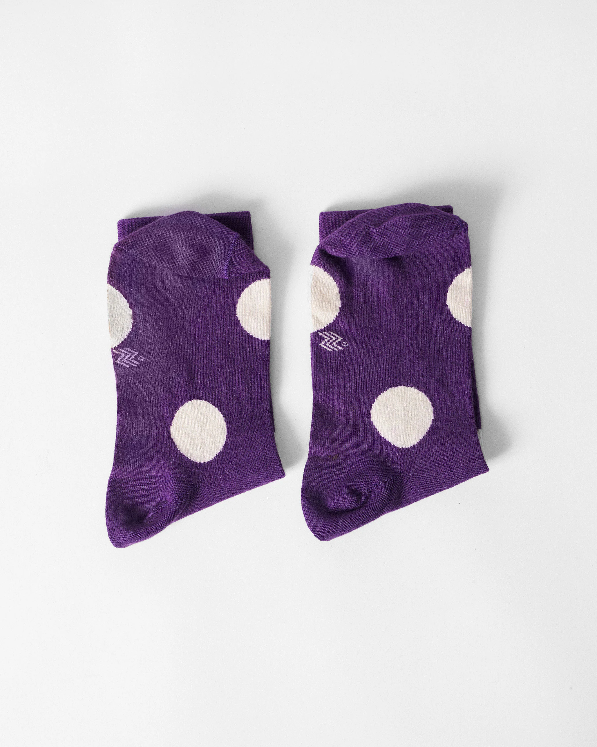 Polka Love Socks - Purple & Oatmeal - Image 4