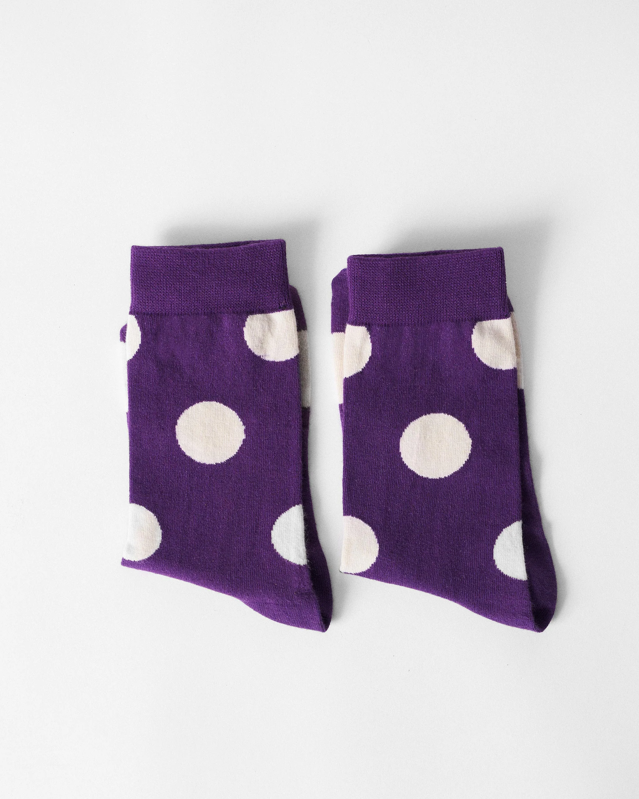 Polka Love Socks - Purple & Oatmeal - Image 5