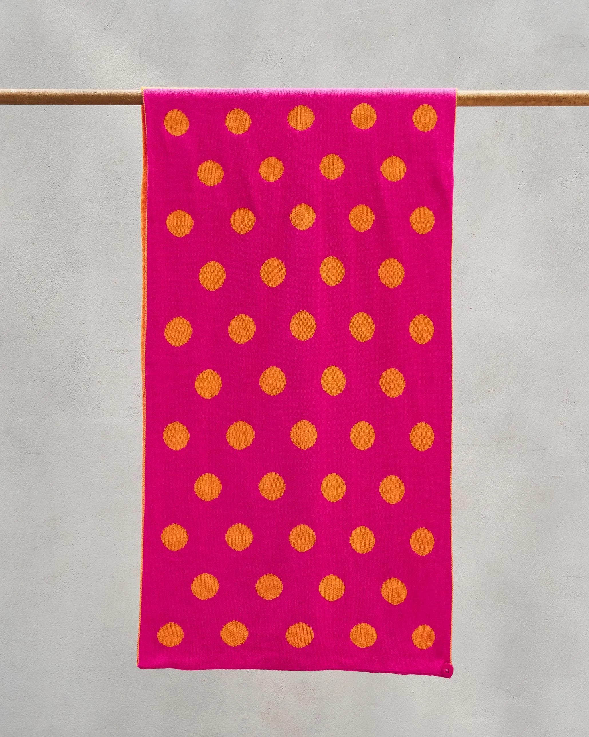 Polka Party Scarf - Orange & Fuchsia - Image 2