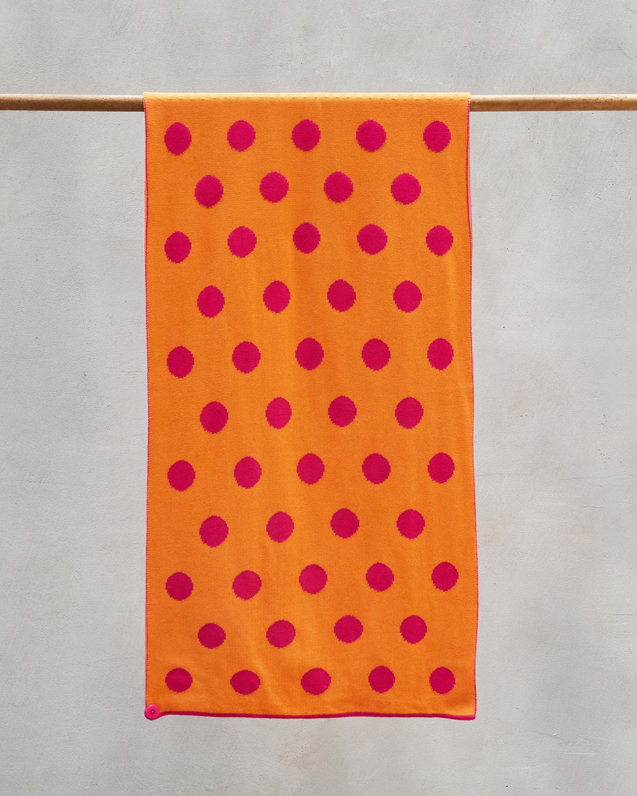 Polka Party Scarf - Orange & Fuchsia - Image 4