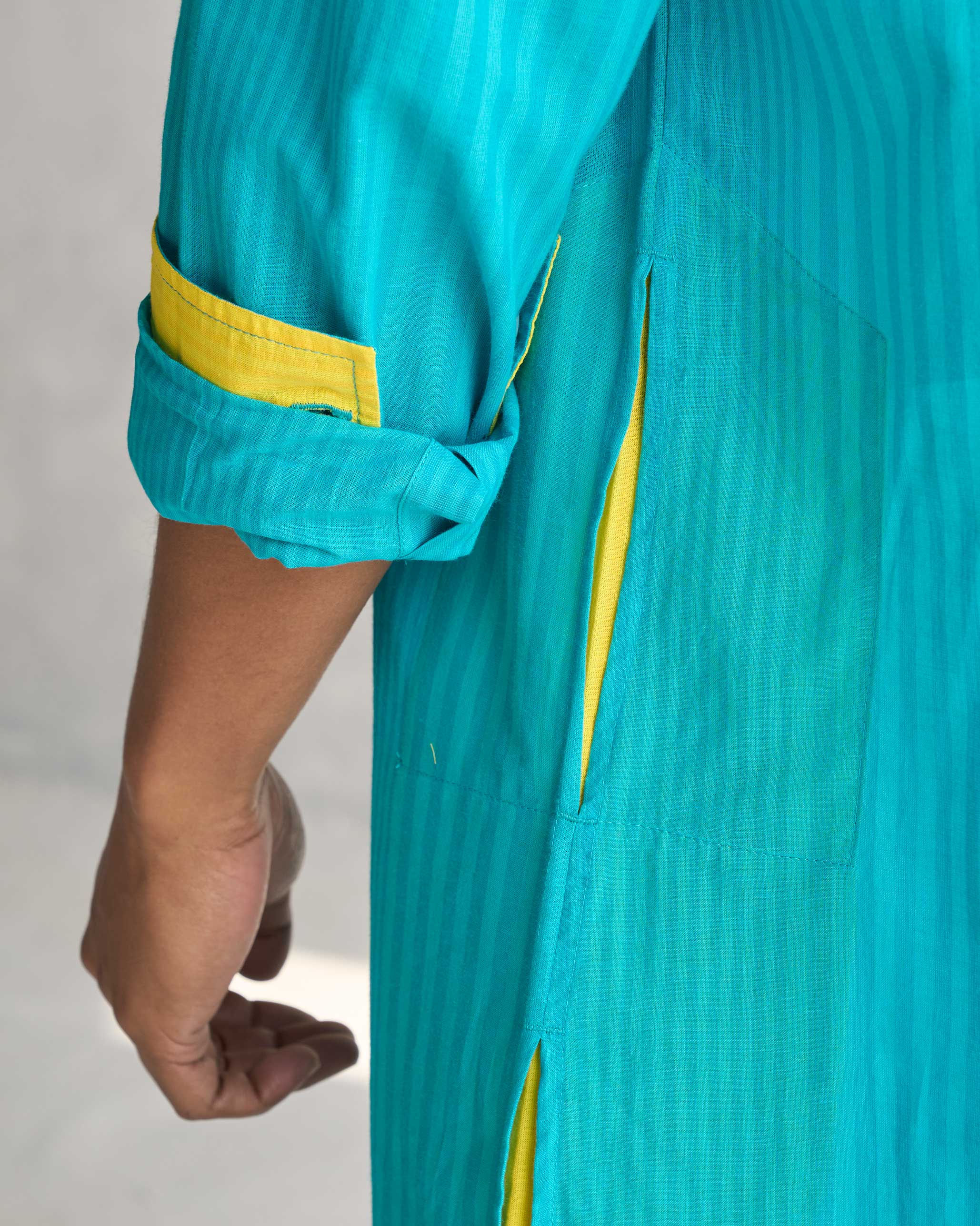 Pondicherry Kurta - Blue - Image 2