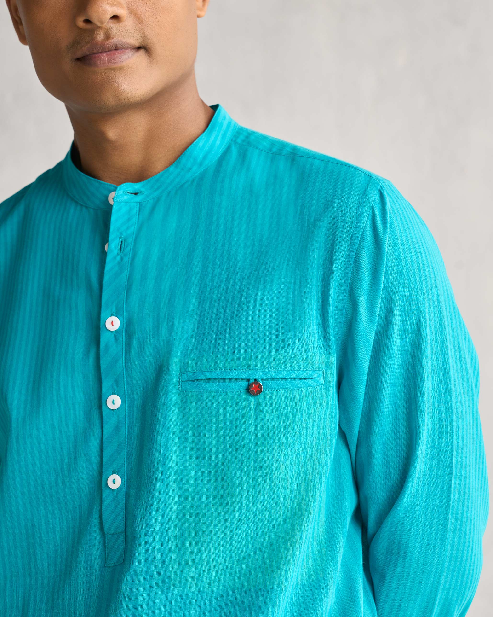 Pondicherry Kurta - Blue - Image 4