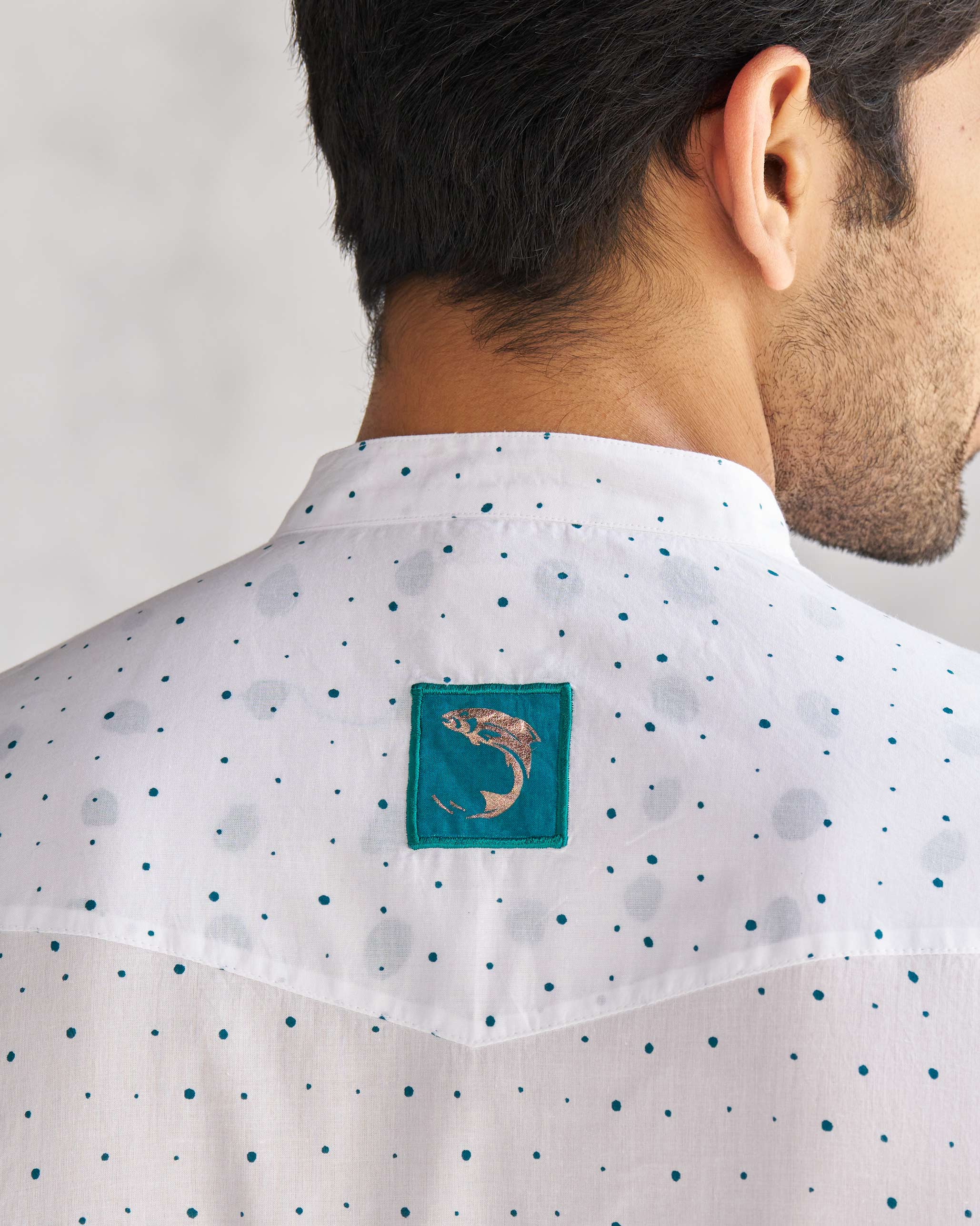 Pondicherry Kurta - White & Teal Tssxnb - Image 2