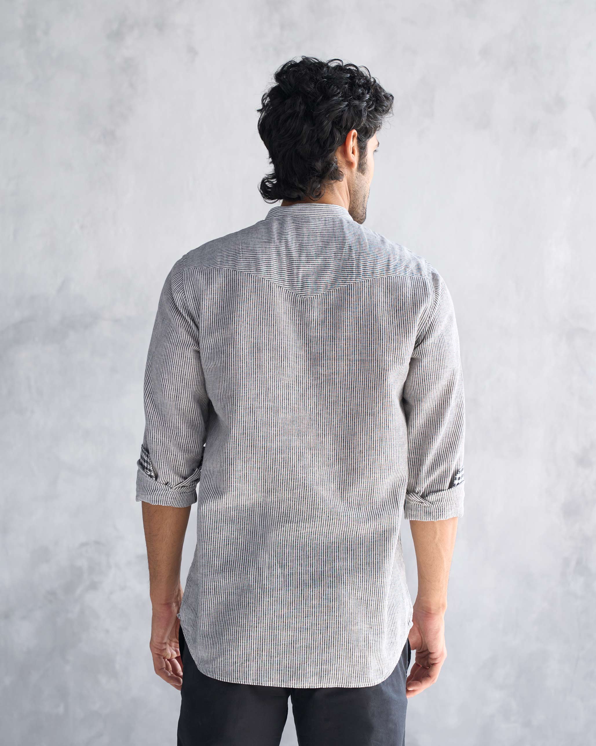 Pondicherry Shirt - Charcoal Stripe - Image 5