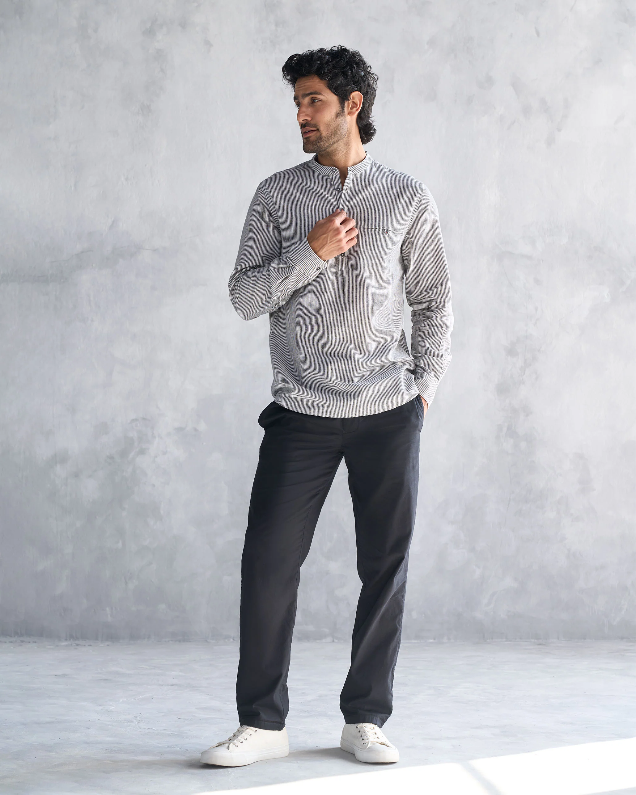 Pondicherry Shirt - Charcoal Stripe - Image 6