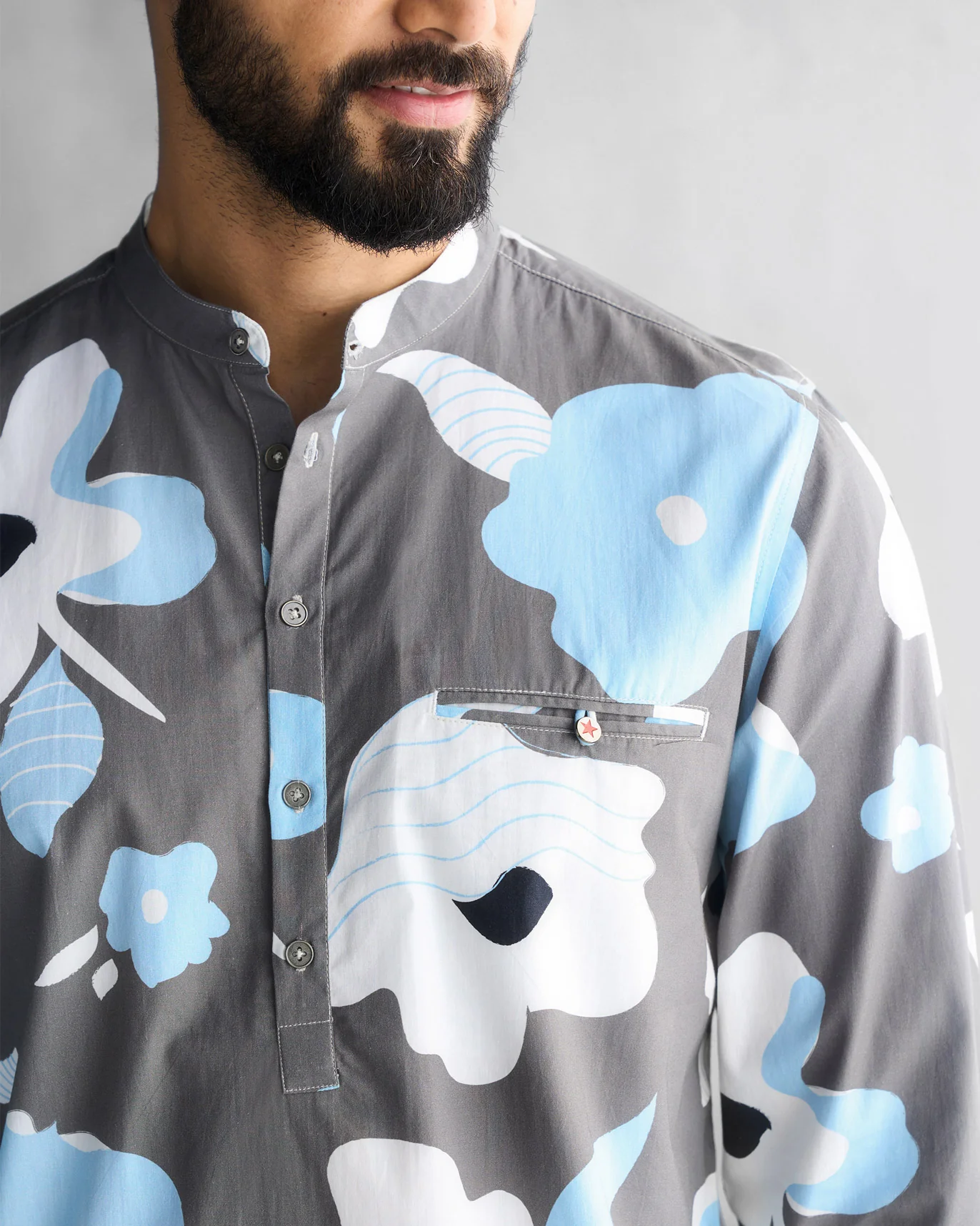 Pondicherry Shirt - Grey & Blue - Image 2