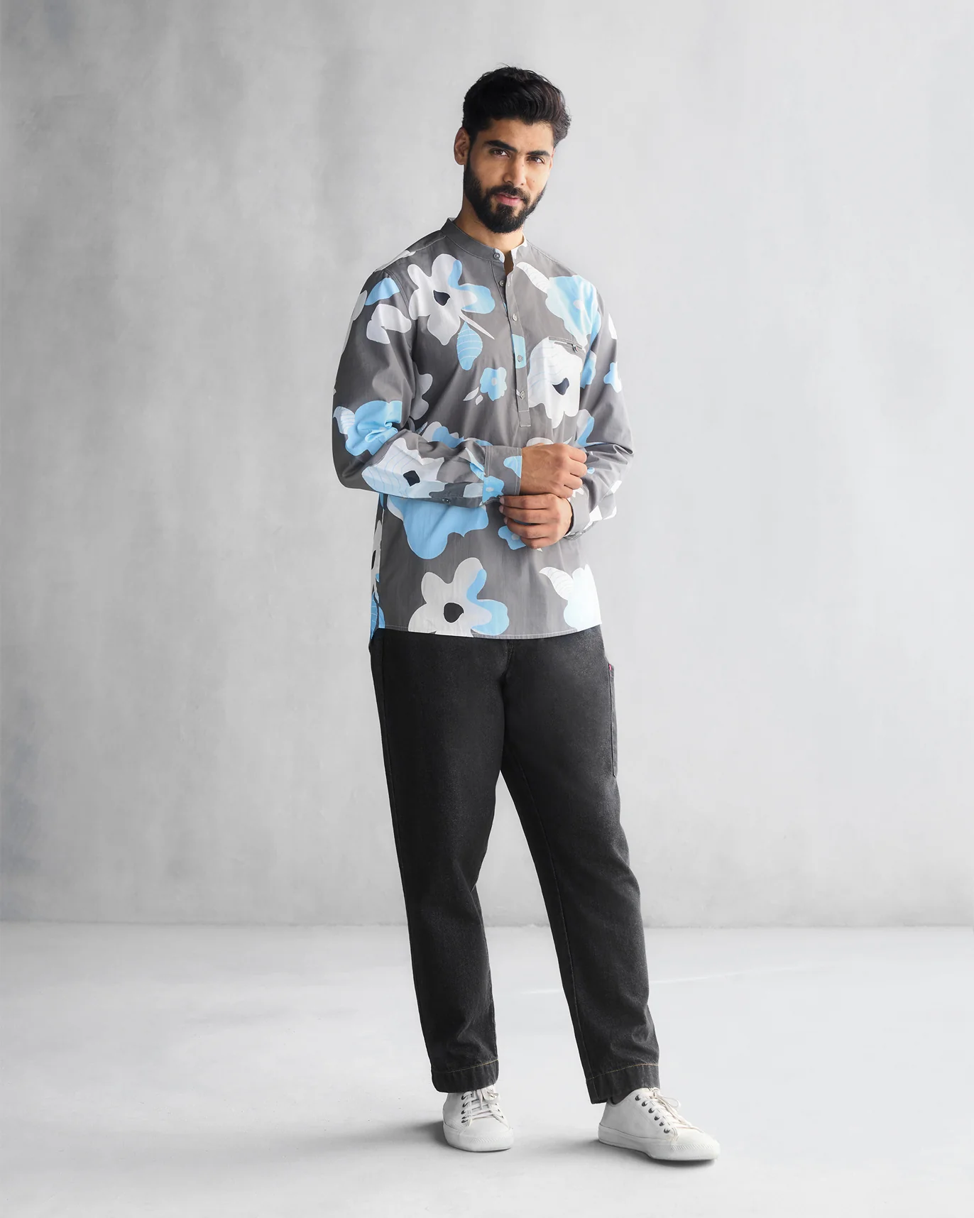 Pondicherry Shirt - Grey & Blue - Image 6