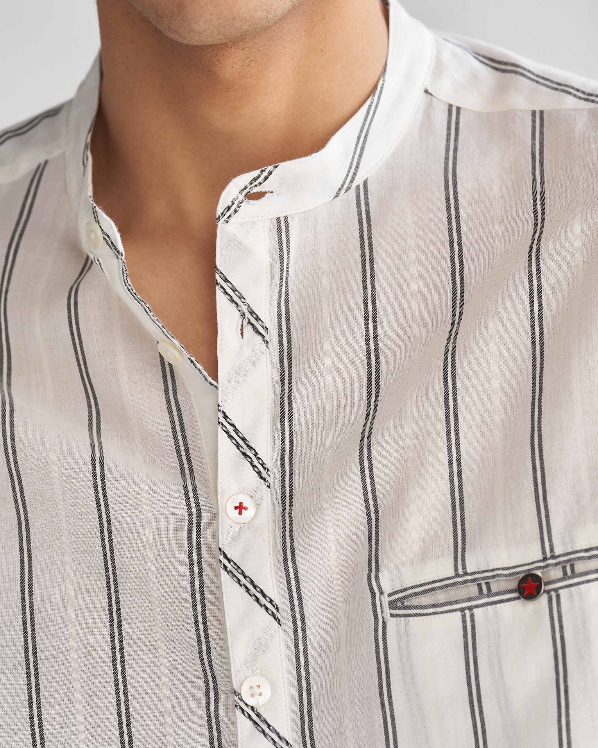 Pondicherry Shirt - Ivory & Black - Image 2