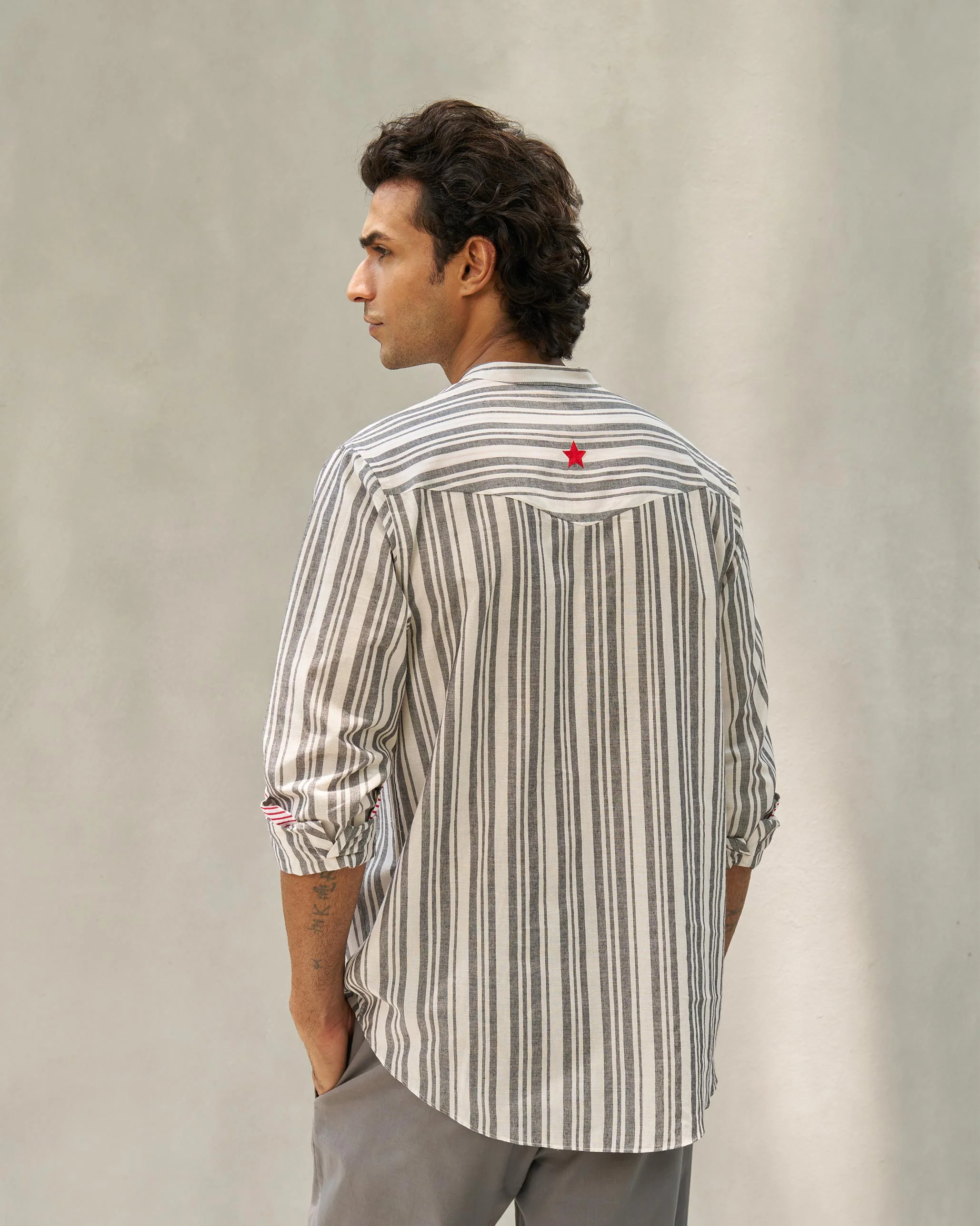 Pondicherry Shirt - Ivory & Grey - Image 4