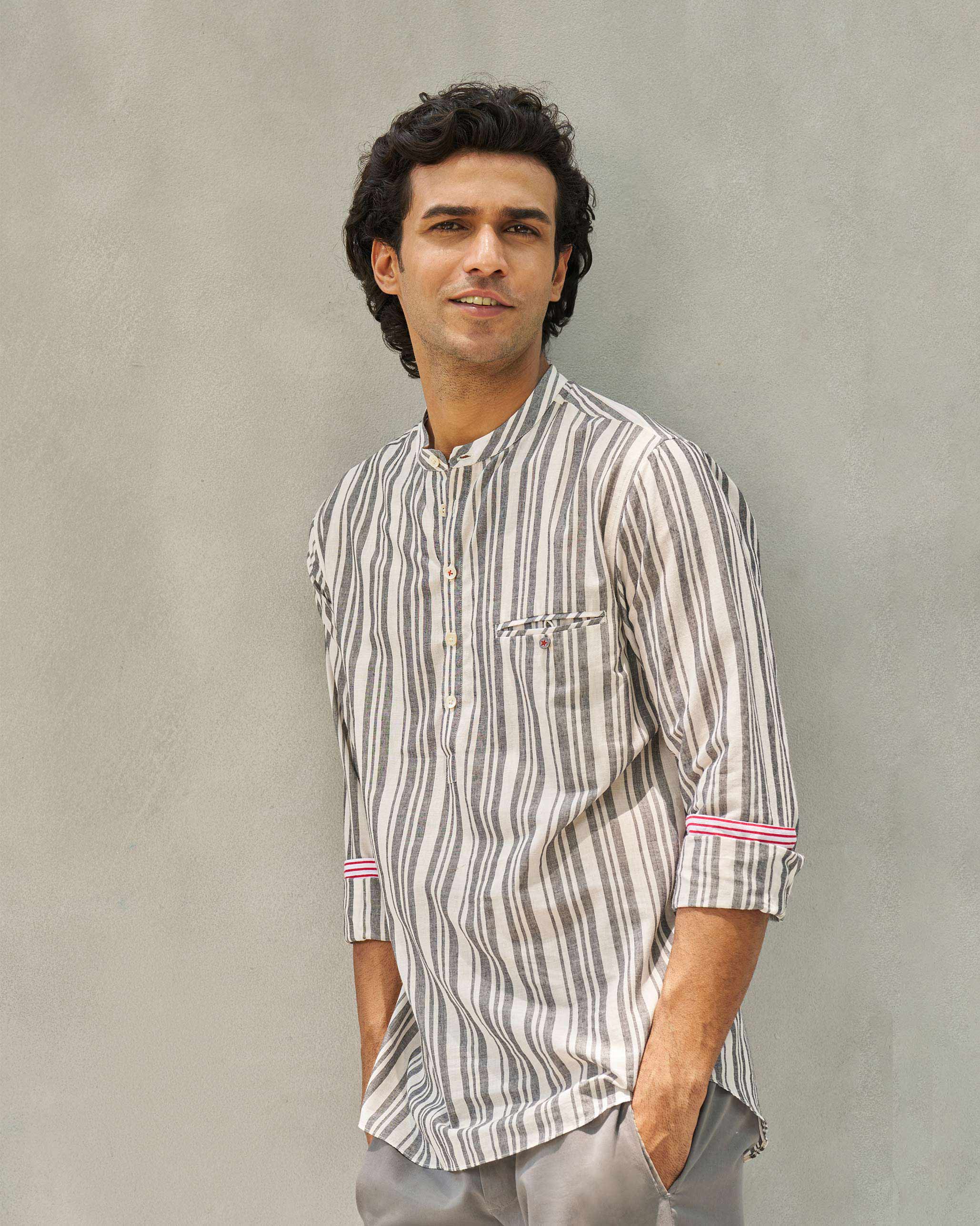 Pondicherry Shirt - Ivory & Grey - Image 5