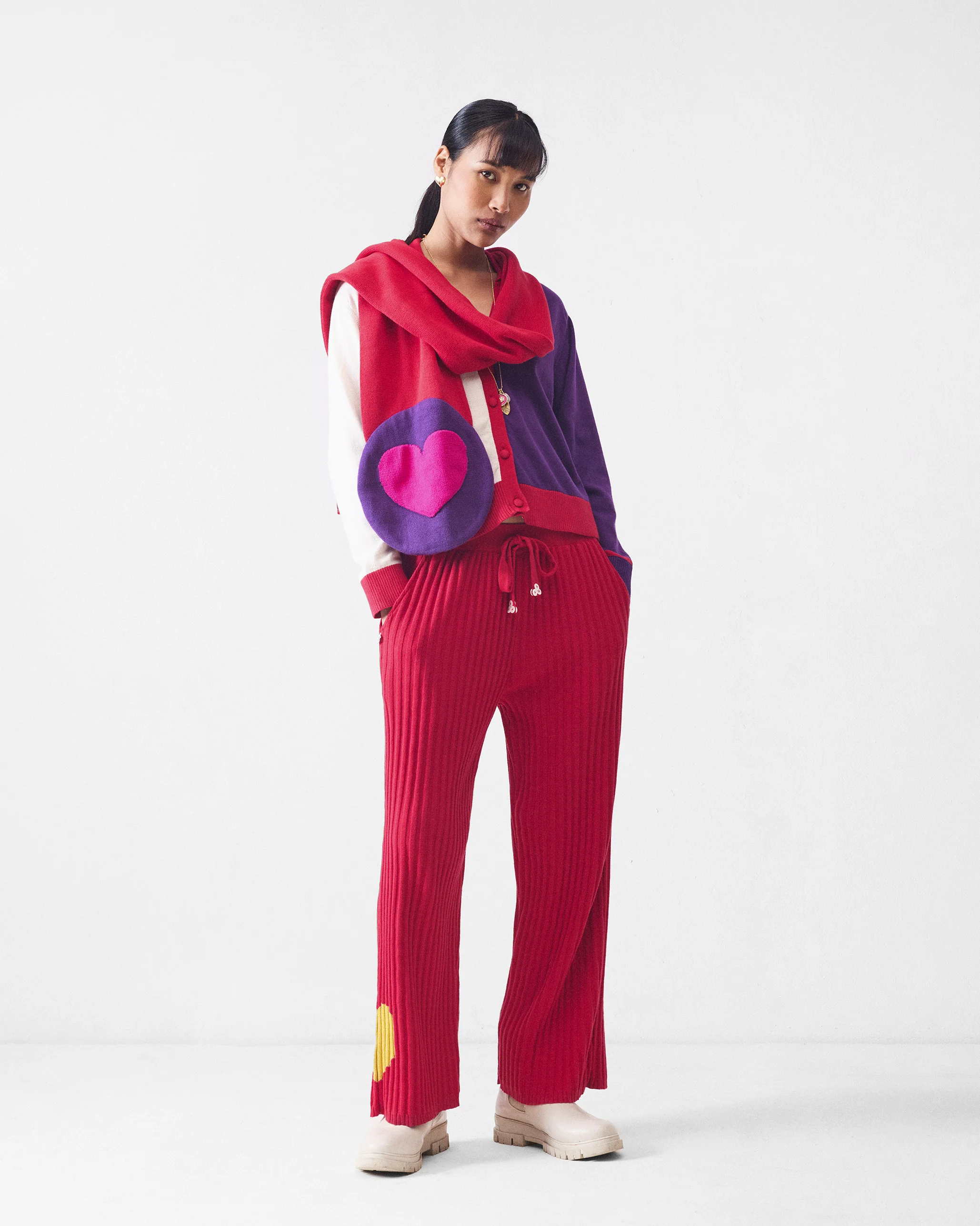 Pounce Sweater - Ivory & Purple - Image 10