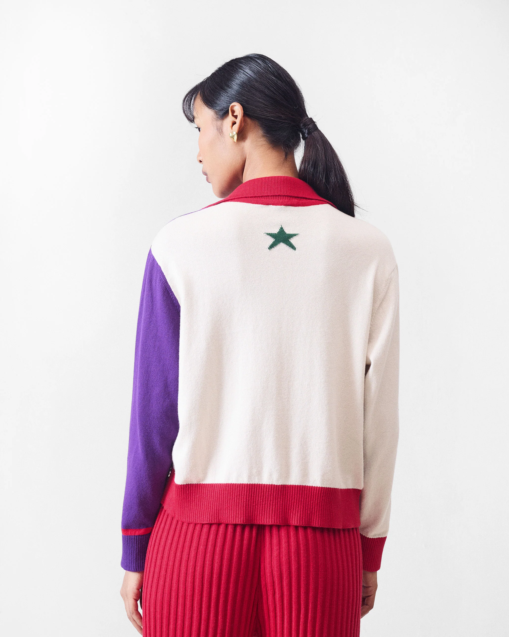 Pounce Sweater - Ivory & Purple - Image 3