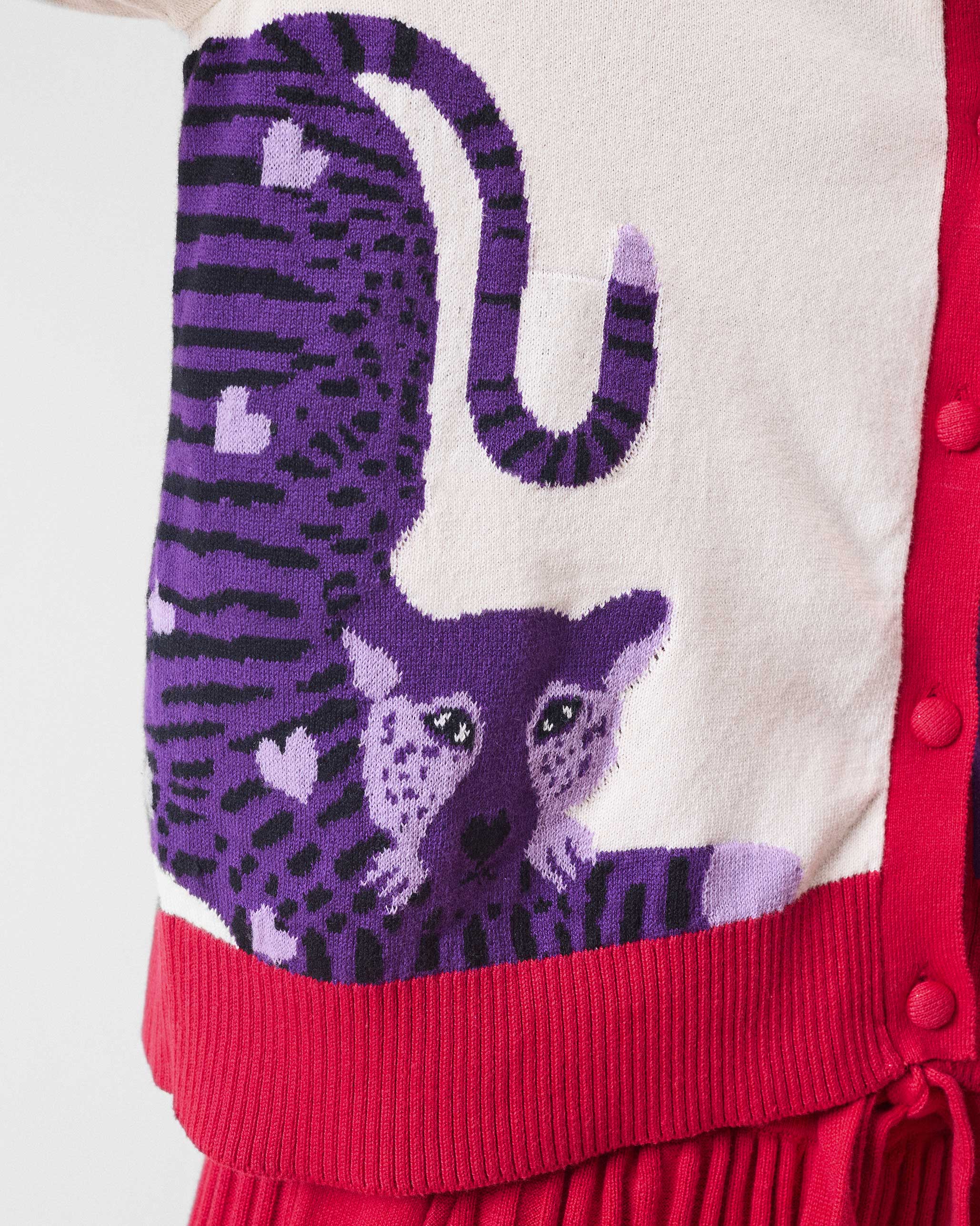 Pounce Sweater - Ivory & Purple - Image 4