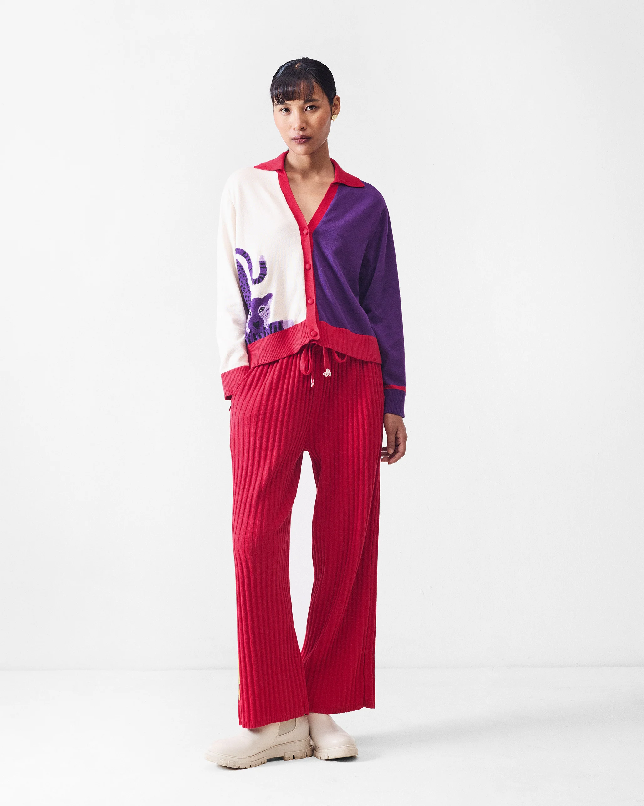 Pounce Sweater - Ivory & Purple - Image 9