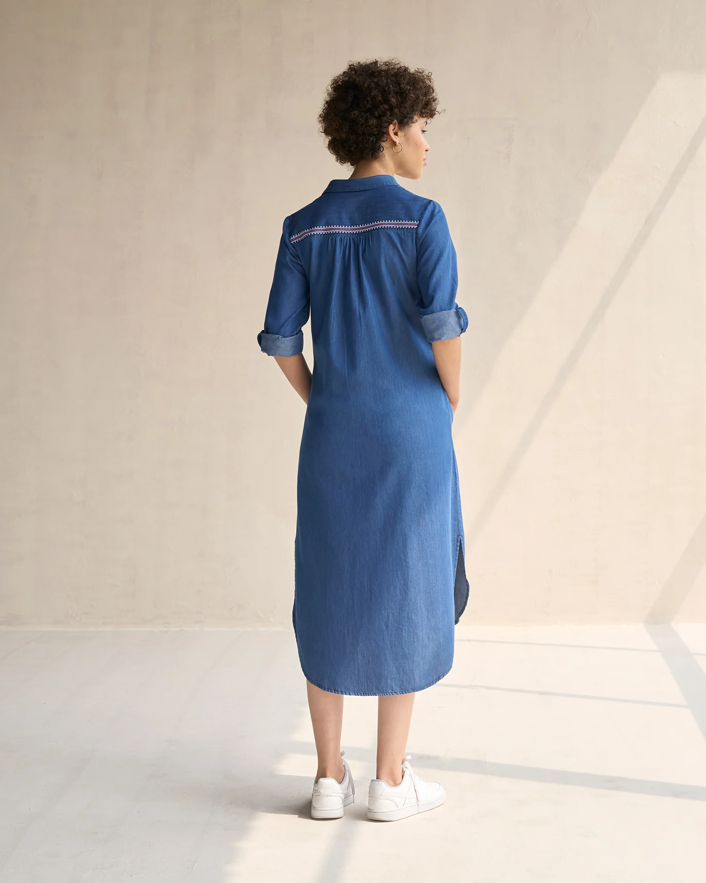 Pristine Long Shirt Dress - Blue - Image 4