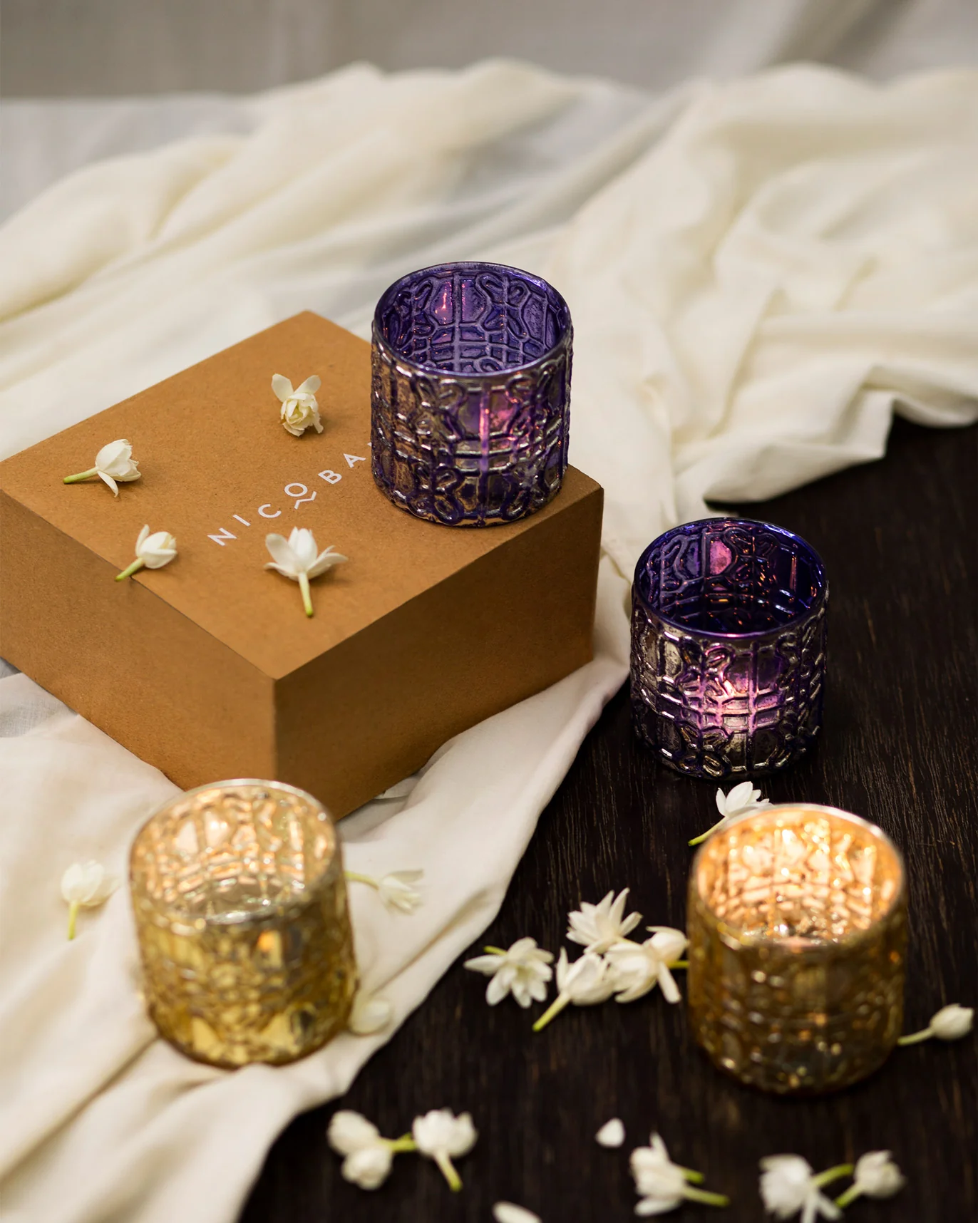 Purple and Gold Votive (Set of 4) - Image 2