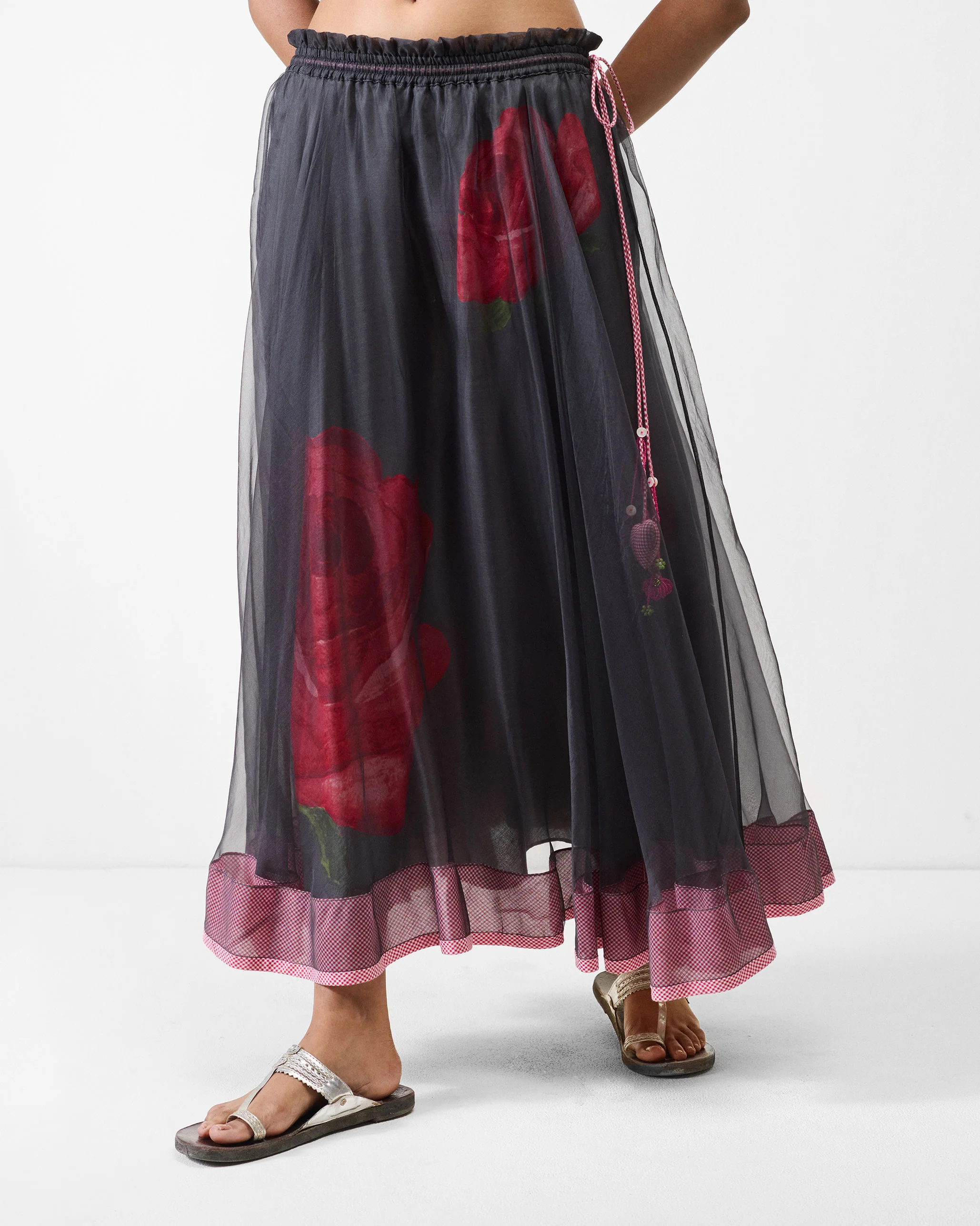Pushkar Skirt - Charcoal & Watermelon - Image 2