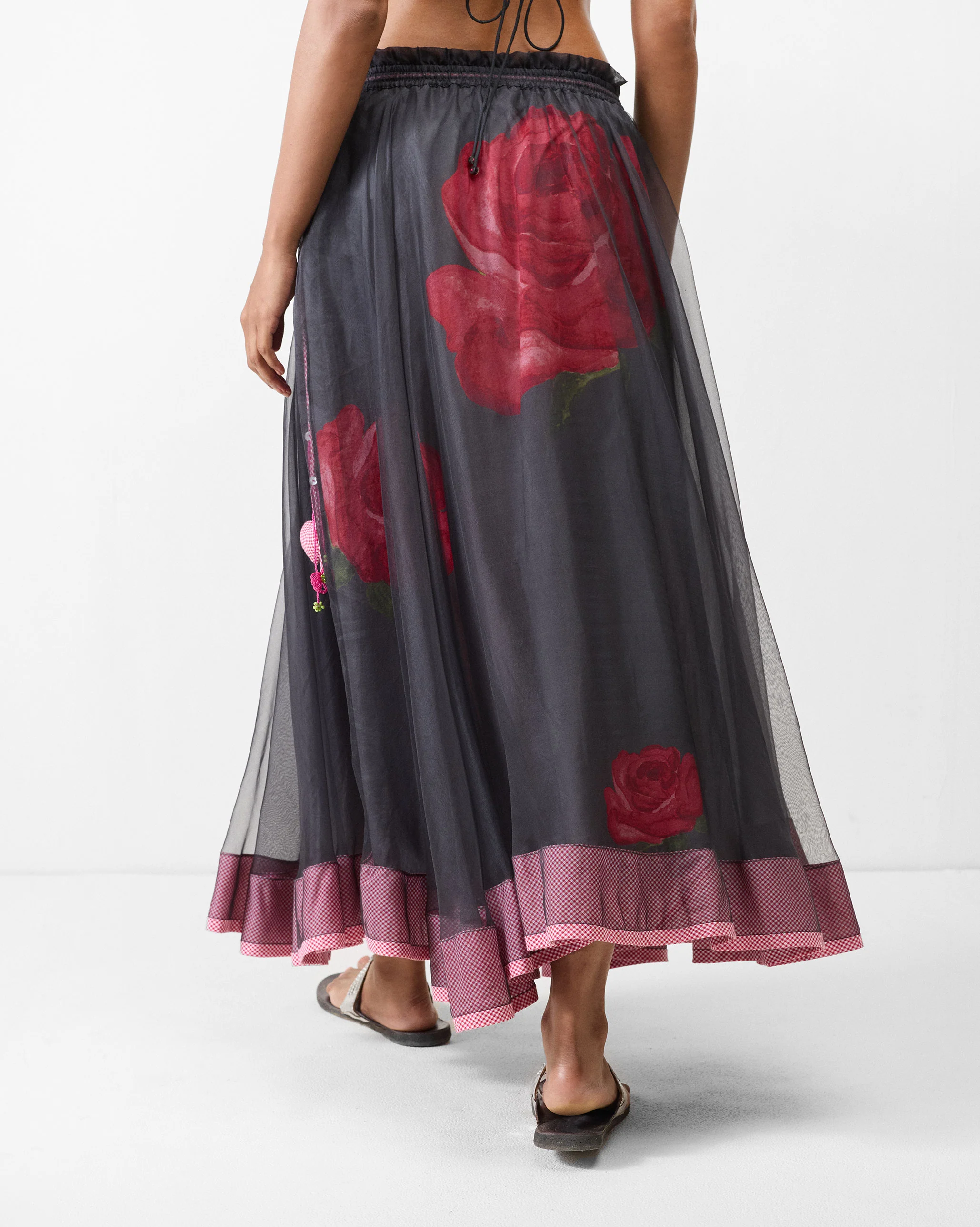 Pushkar Skirt - Charcoal & Watermelon - Image 3