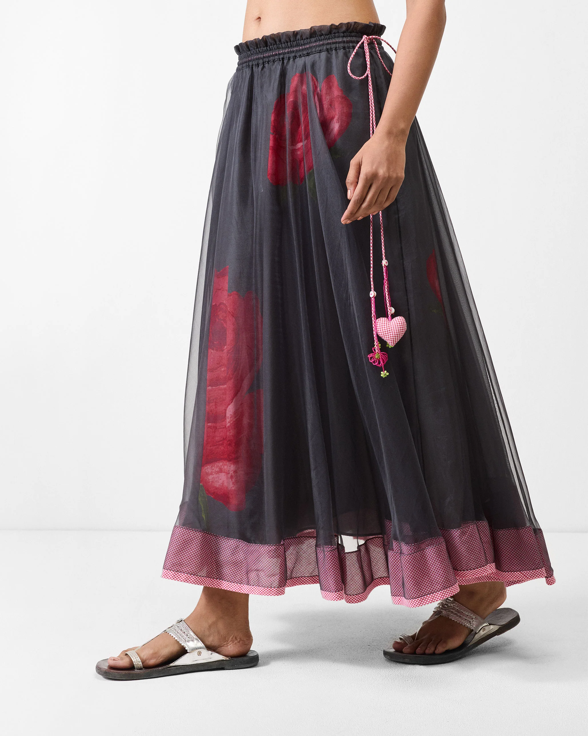 Pushkar Skirt - Charcoal & Watermelon - Image 4