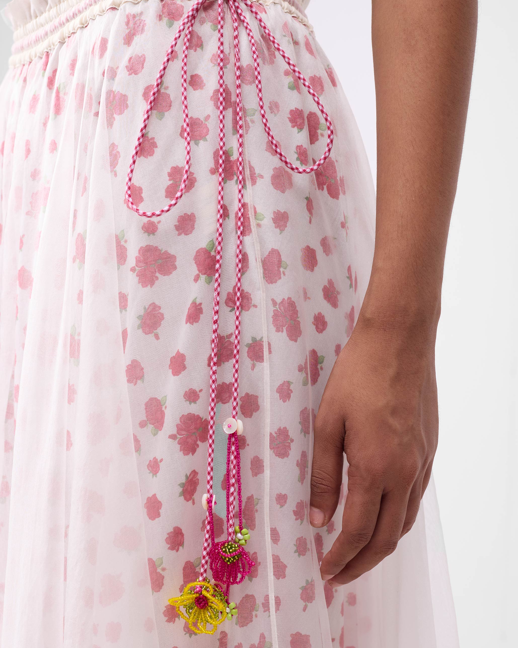 Pushkar Skirt - Ivory & Watermelon - Image 5