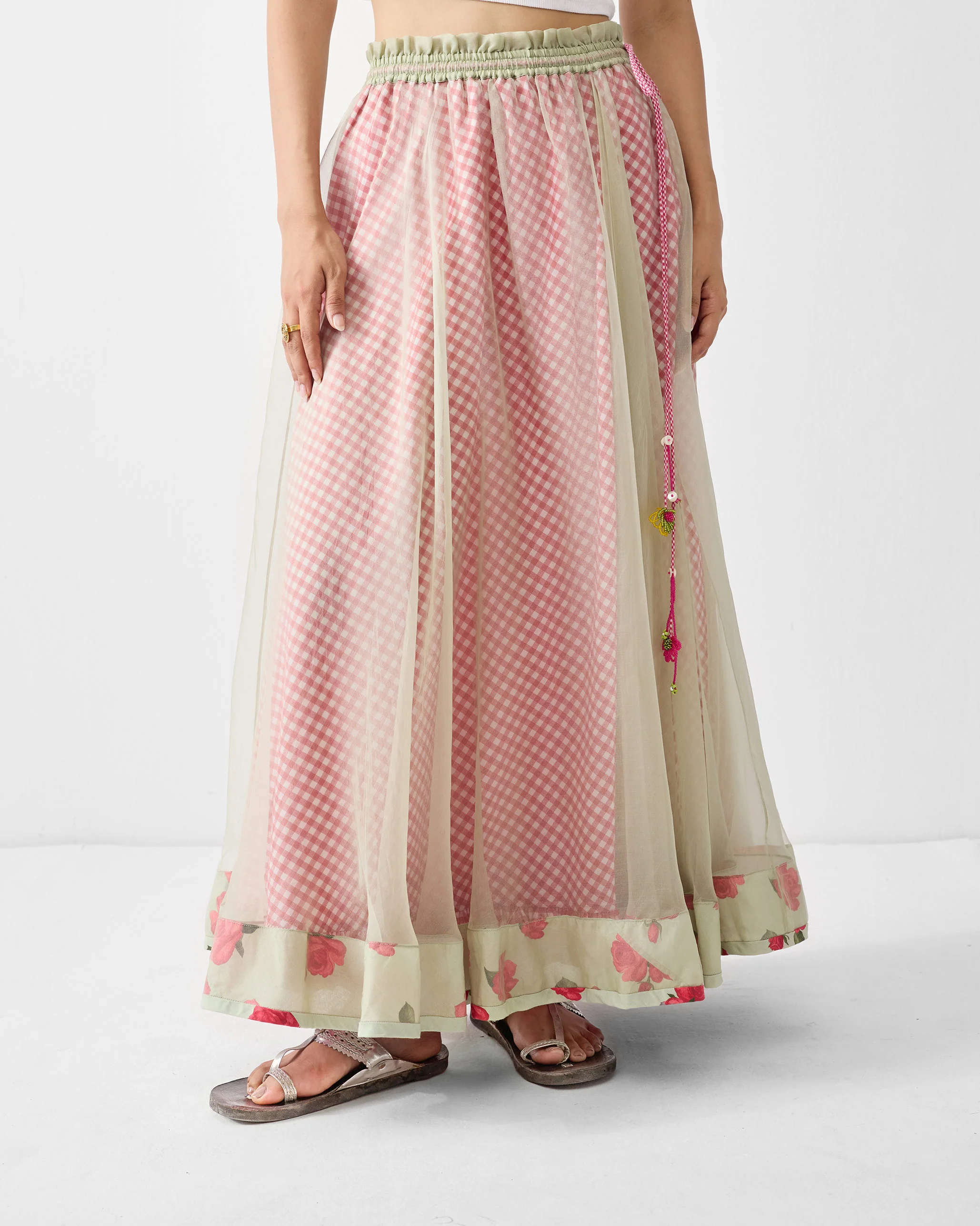 Pushkar Skirt - Mint & Watermelon - Image 3