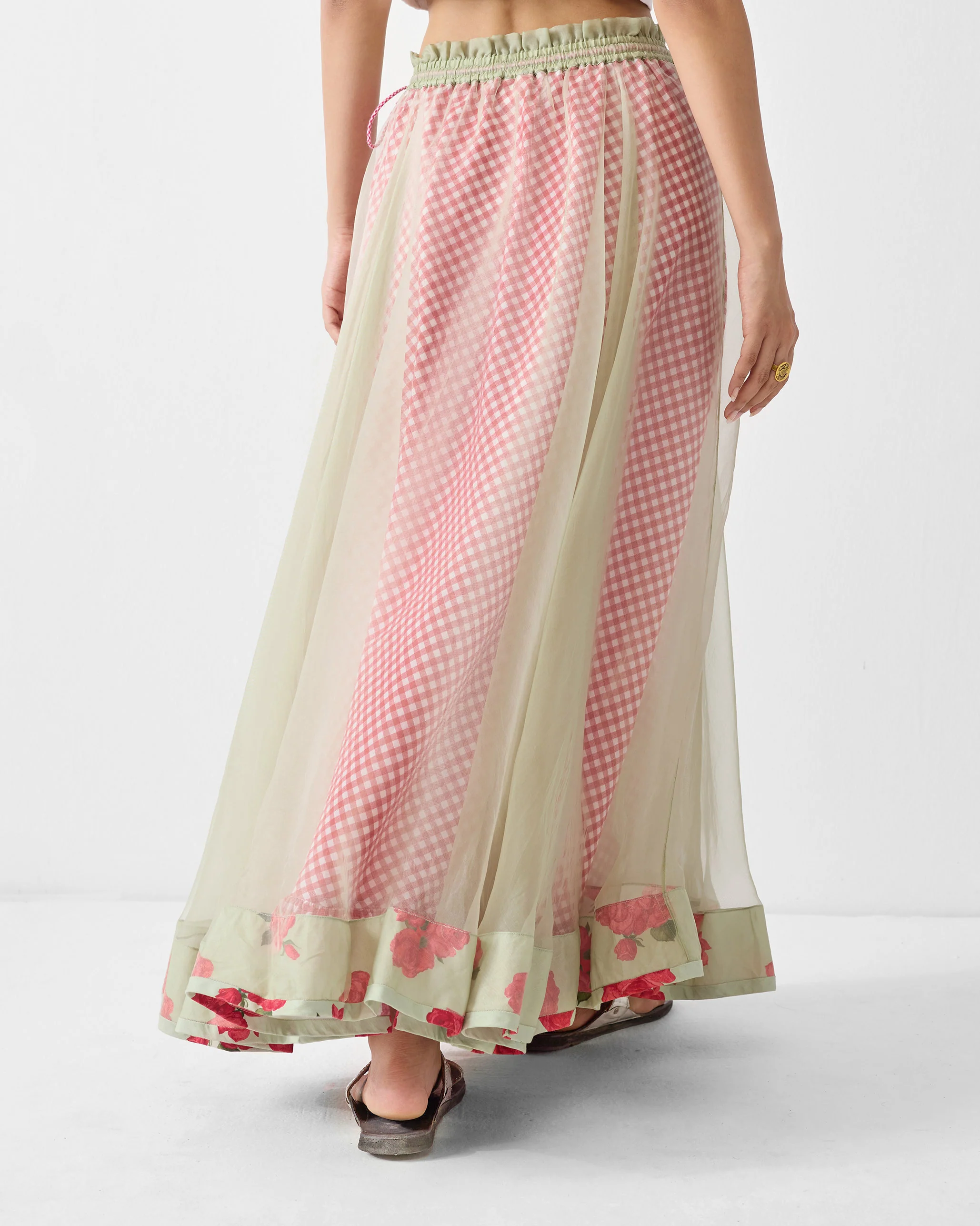 Pushkar Skirt - Mint & Watermelon - Image 4