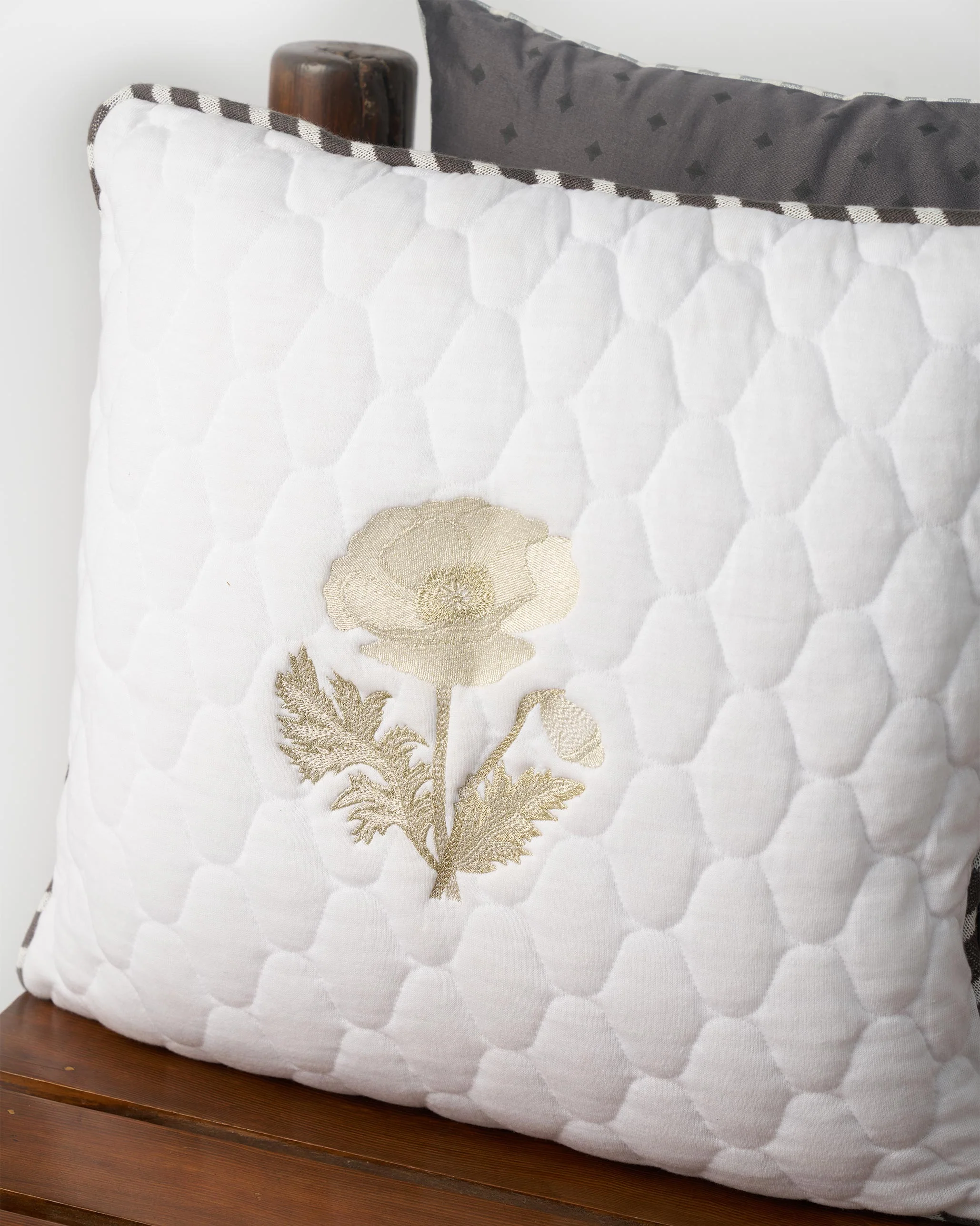 Quilted Poppy Cushion Cover - Image 2