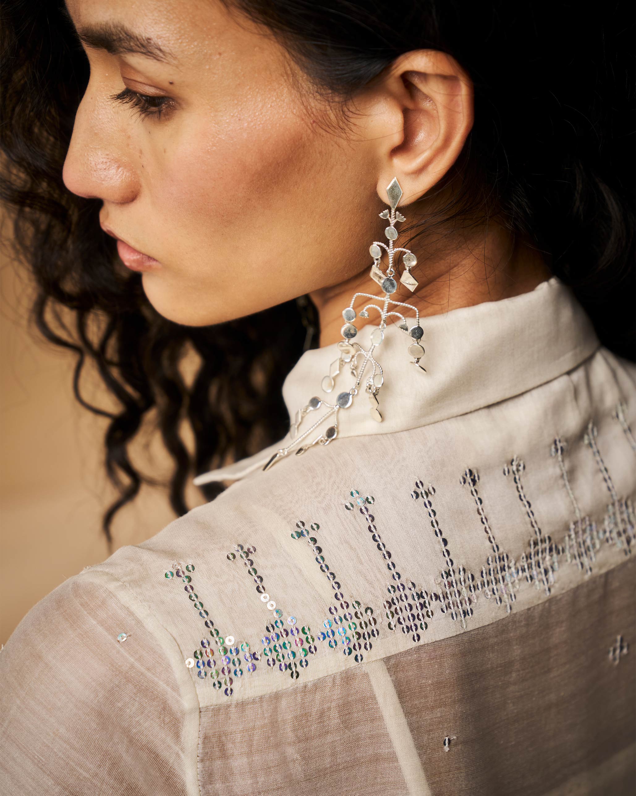 Qurbat Dress with Slip - Ivory Hand Embroidered - Image 4