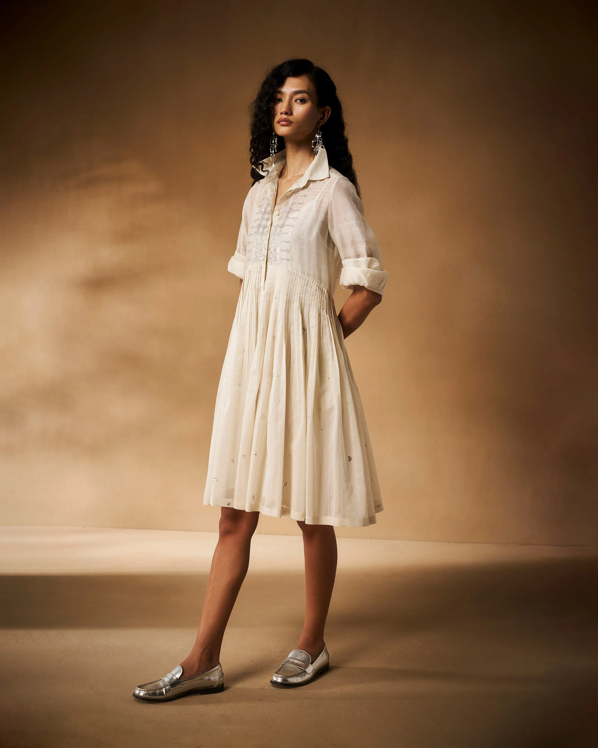 Qurbat Dress with Slip - Ivory Hand Embroidered - Image 5