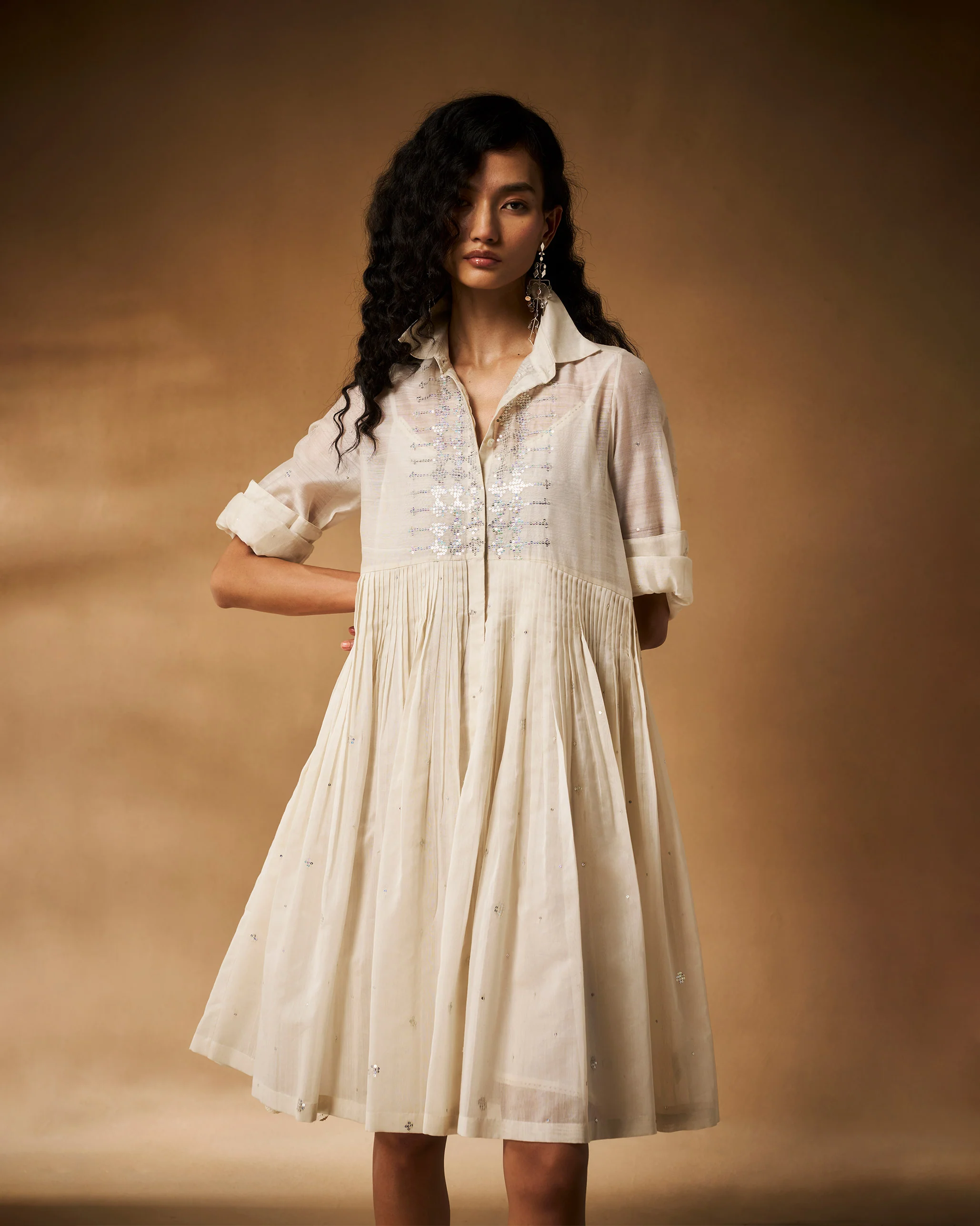 Qurbat Dress with Slip - Ivory Hand Embroidered - Image 6
