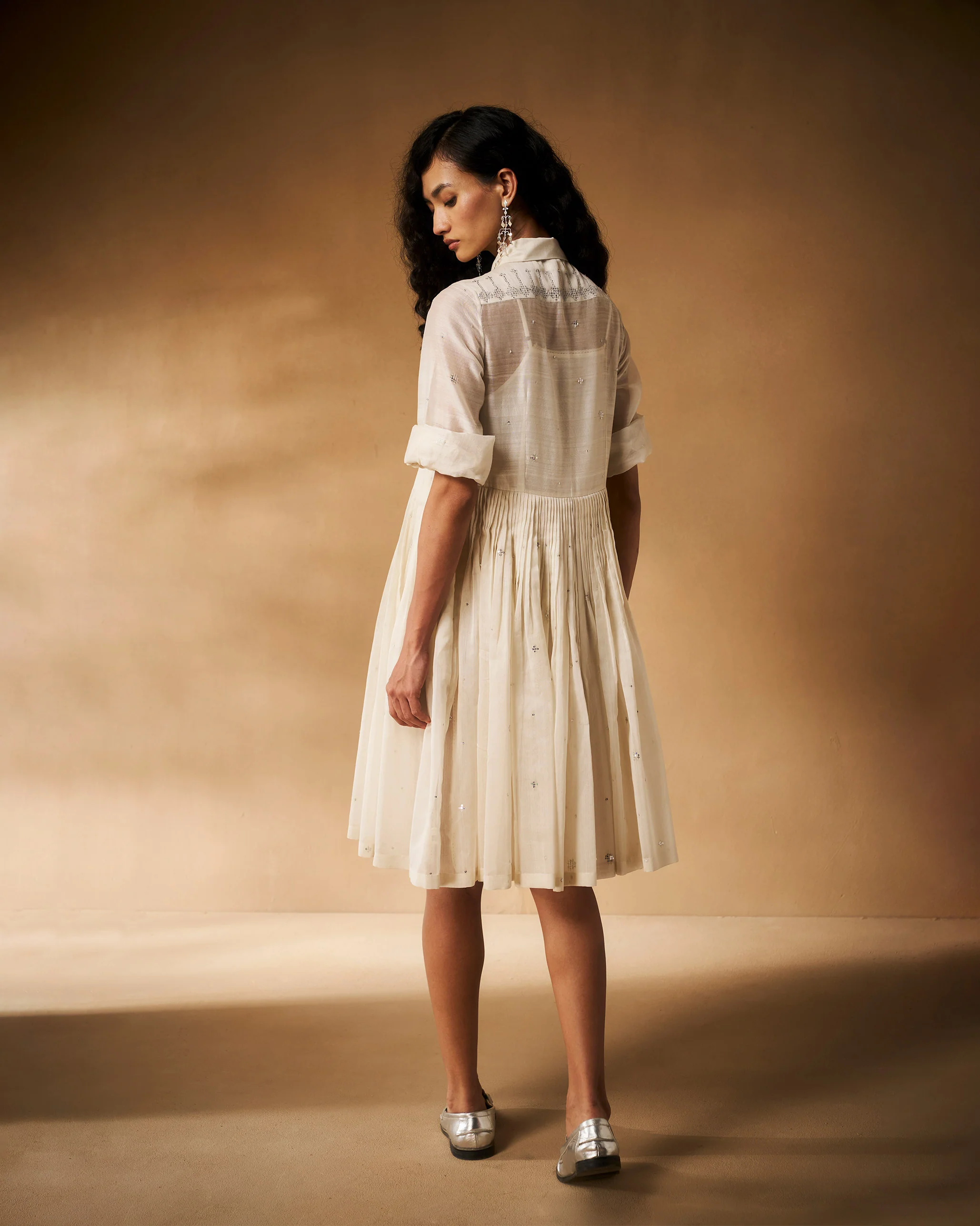 Qurbat Dress with Slip - Ivory Hand Embroidered - Image 7