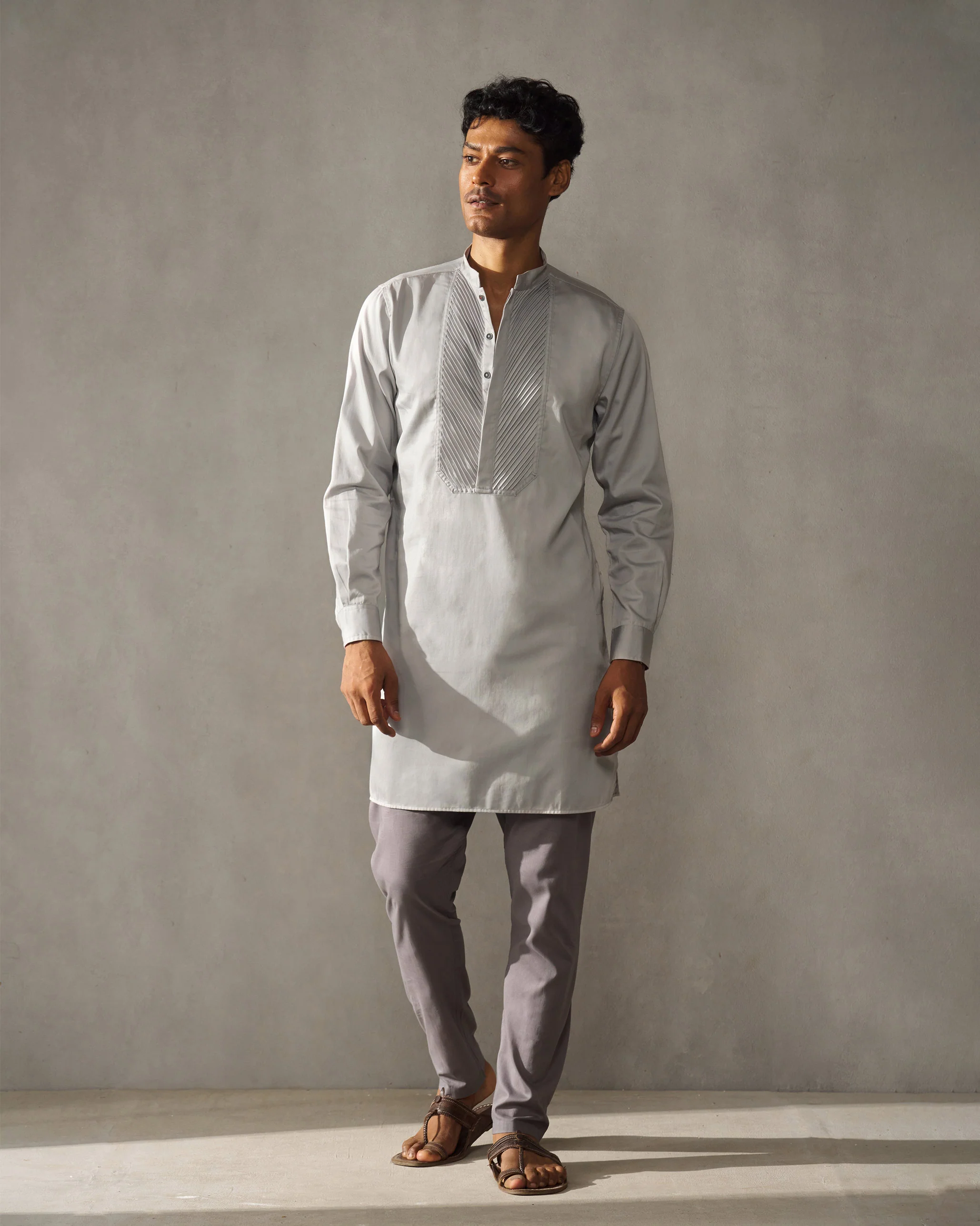 Raat Kurta - Grey - Image 4